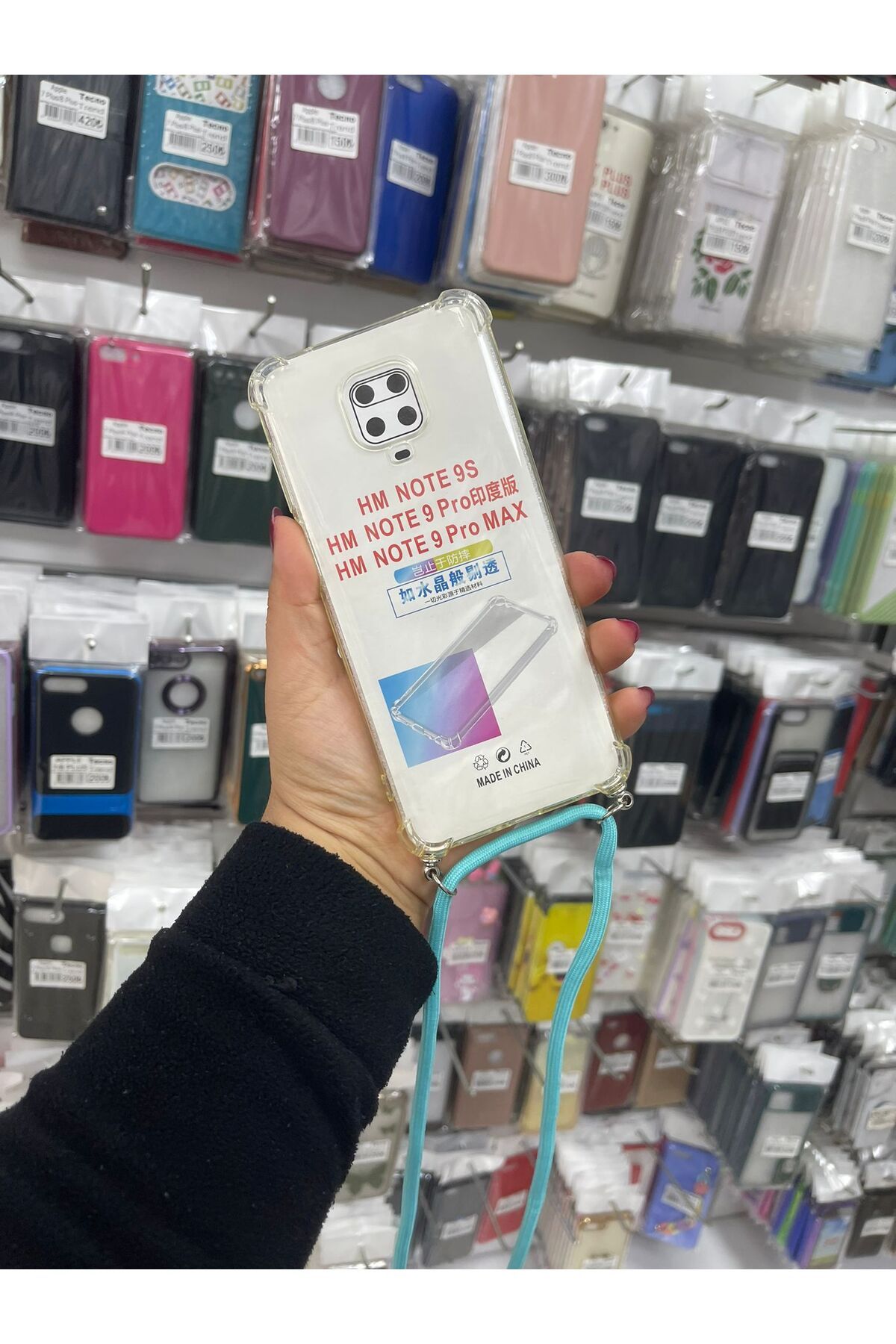 TECNOTREND Redmi Note 9 Pro/Note 9s Uyumlu İpli şeffaf silikon kılıf