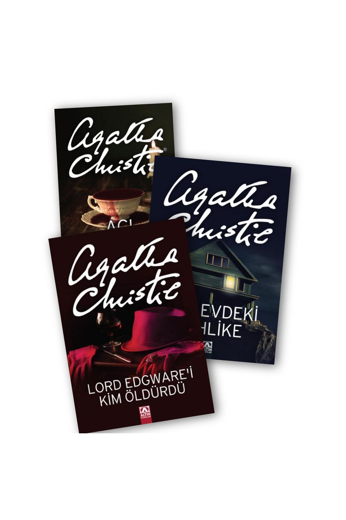 Altın Kitaplar Hercule Poirot 3. Üçleme Acı Kahve - Son Evdeki Tehlike - Lord Edgware'i Kim Öldürdü Agatha Christie