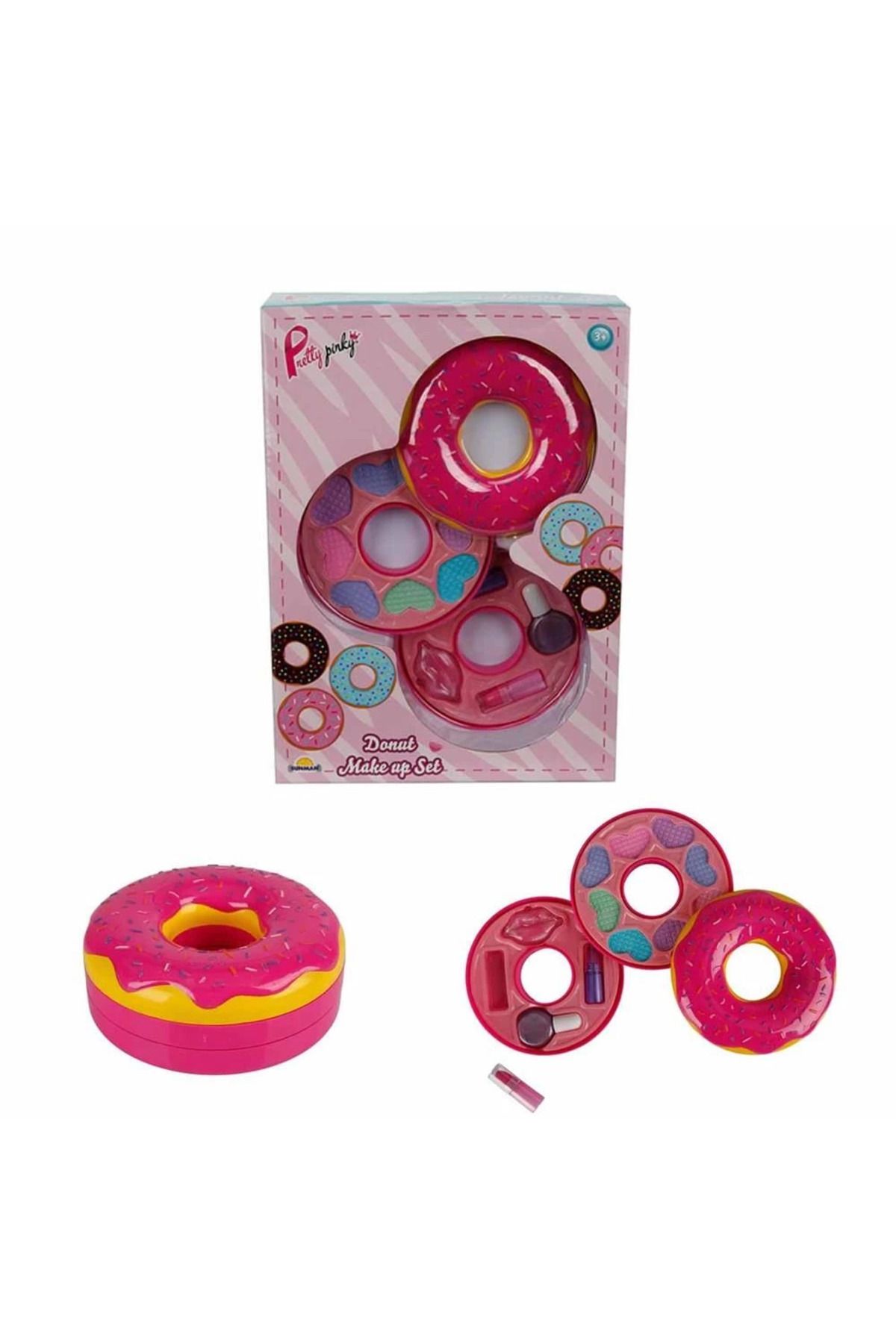 Angoravi Donut Şekilli 2 Katlı Makyaj Güzellik Seti