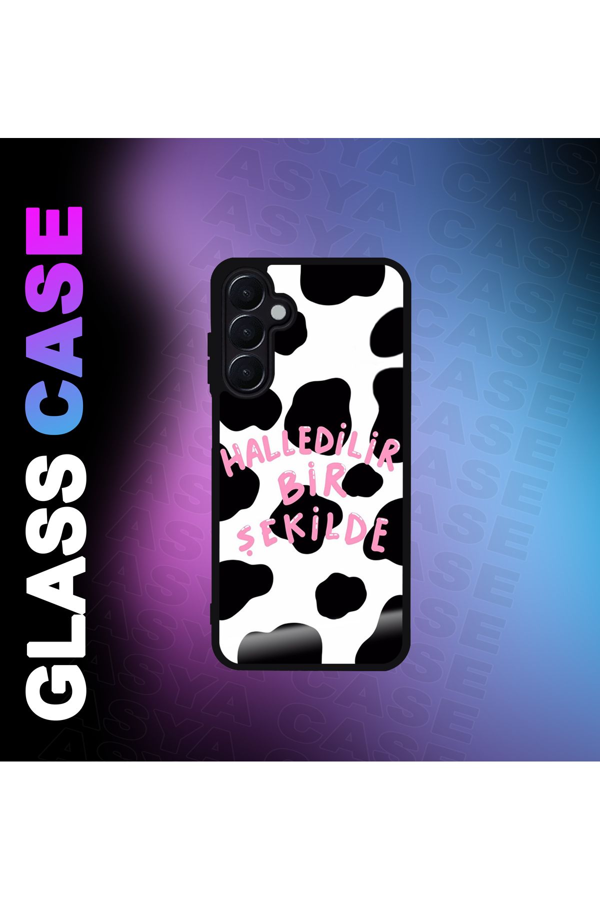 Asya Case Samsung Galaxy A25 5G Kılıf Halledilir Bir Şekilde Baskılı Telefon Kapağı Siyah Silikon Arka Kılıf