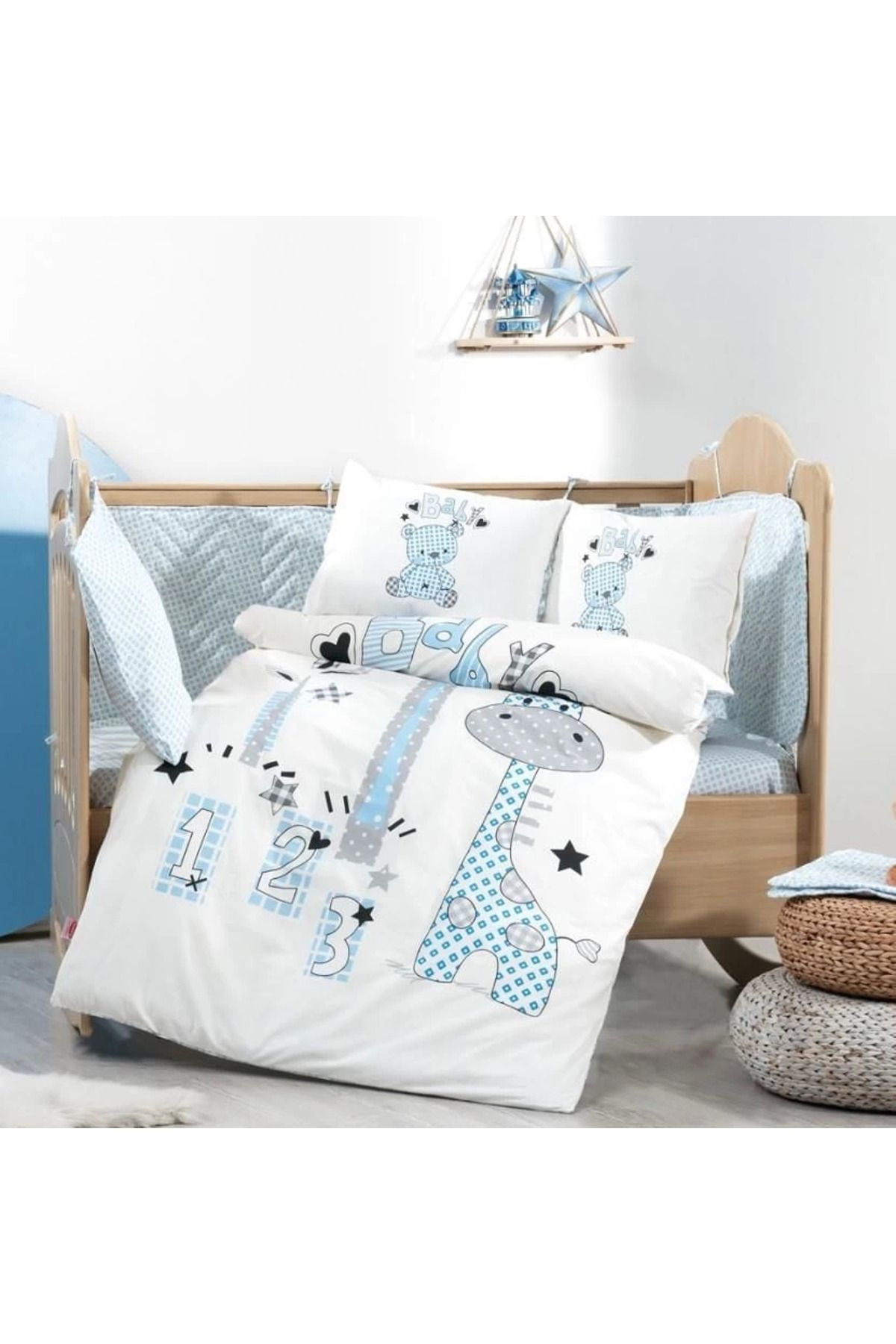 hayalimsah Hobby Buddy Mavi Poplin Bebek Nevresim Takımı