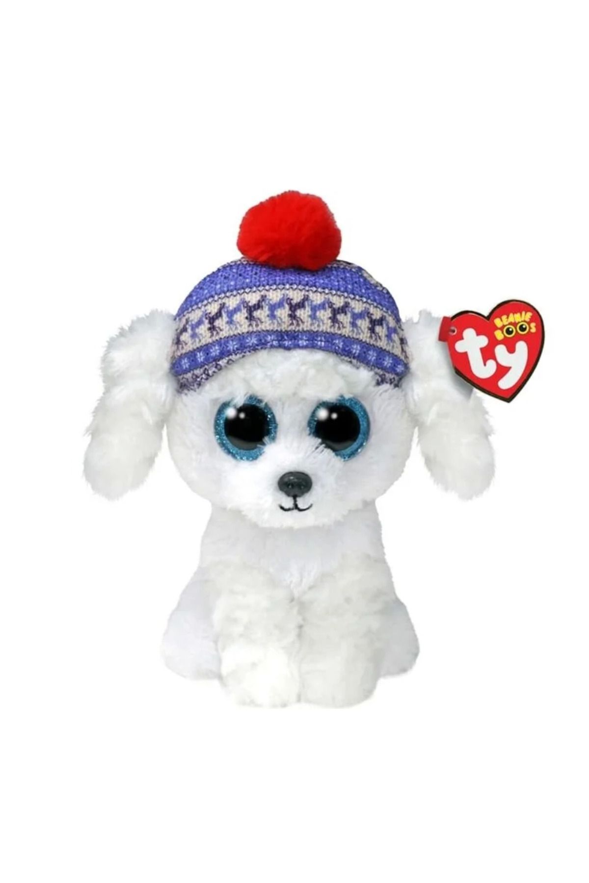 Angoravi Ty Beanie Boos Bereli Beyaz Peluş Köpek Sleighbell 18 cm
