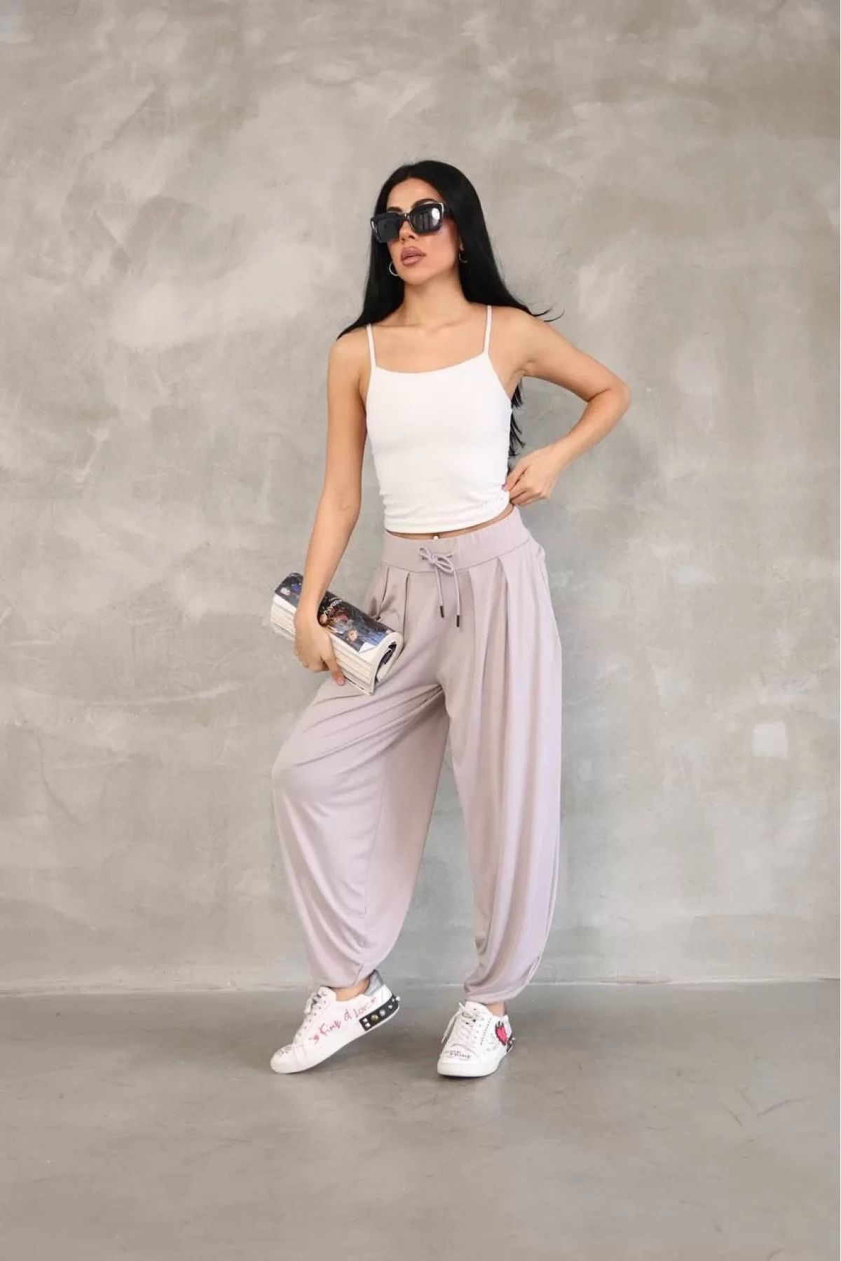 BBbutik Yumuşak Dokulu Kumaş Kadın Şalvar Pantalon
