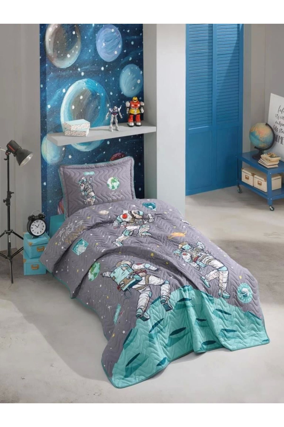 MELFSHOP Clasy Tek Kişilik Yatak Örtüsü Space