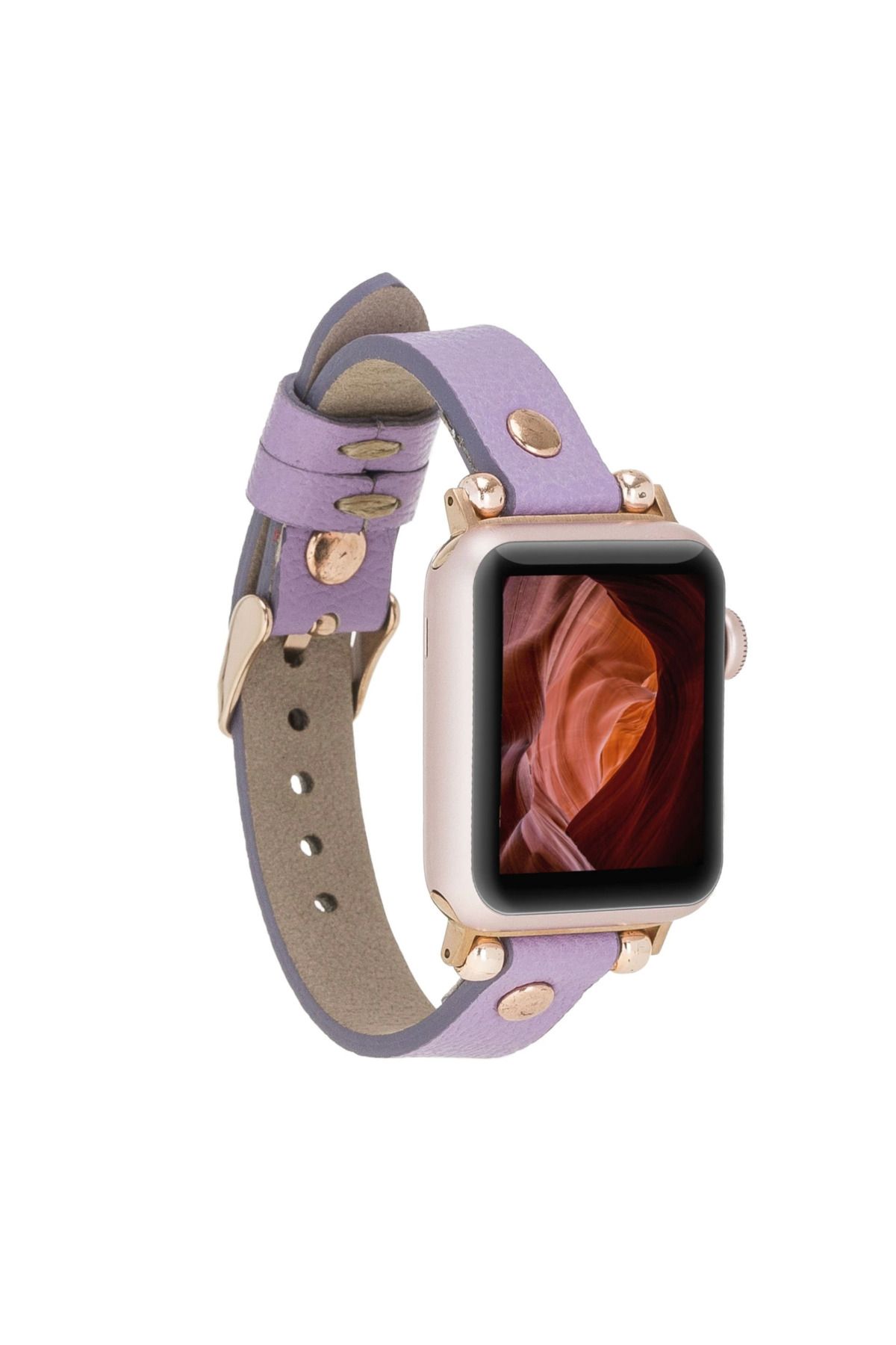 Angoravi Watch Uyumlu Deri Kordon 38-40-41mm RT CP22 Lila