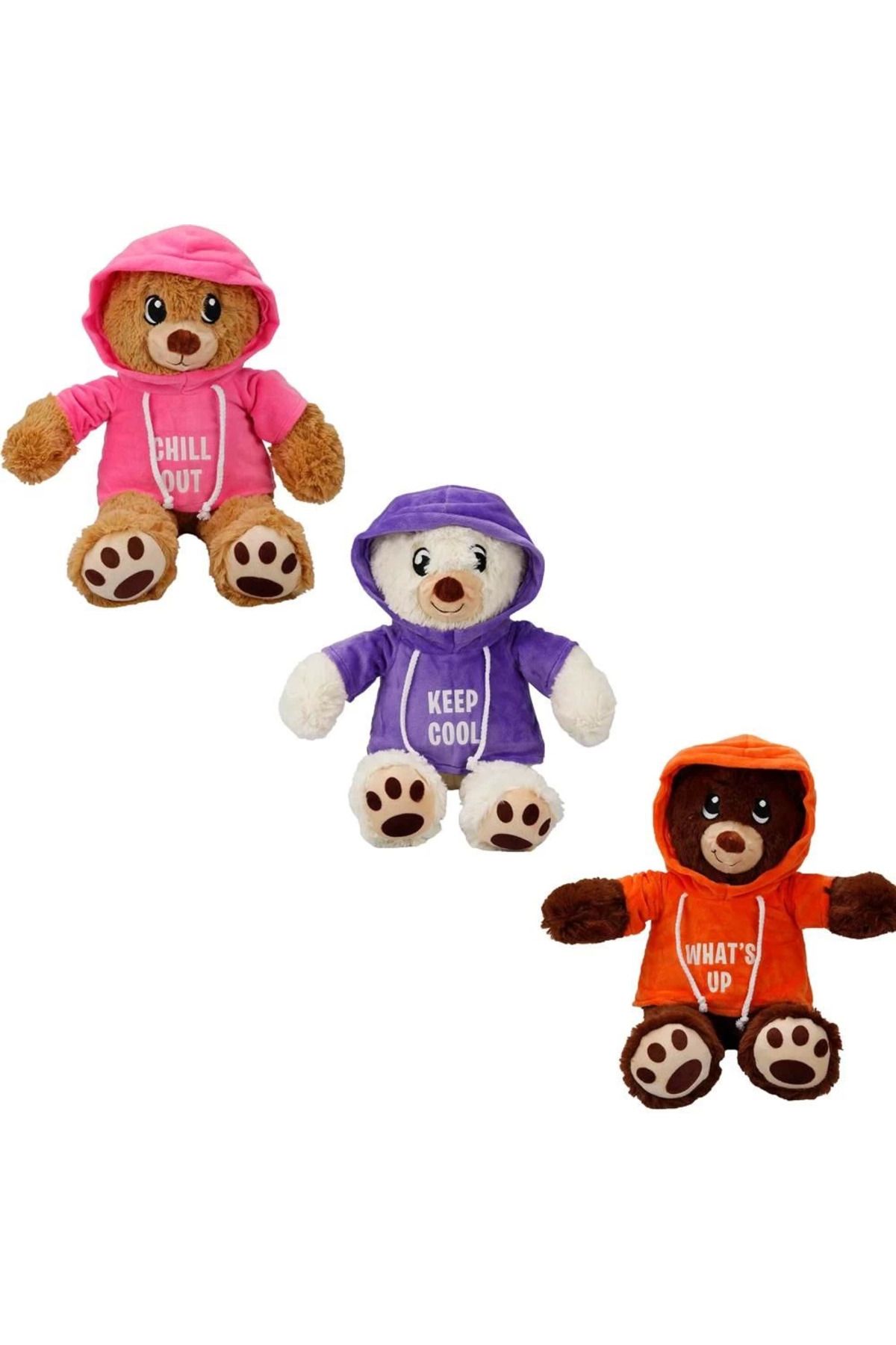 Angoravi Kapşonlu Peluş Ayı 30 cm. 1 Adet Fiyatıdır