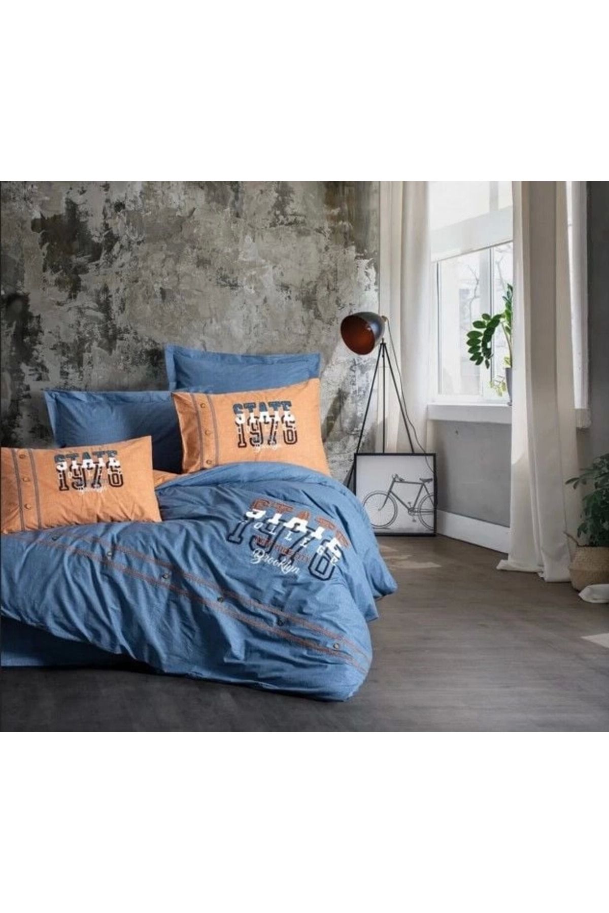 yusuftex Cotton Box Mood Nakışlı Ranforce Çift Kişilik Nevresim Takımı State Tarçın