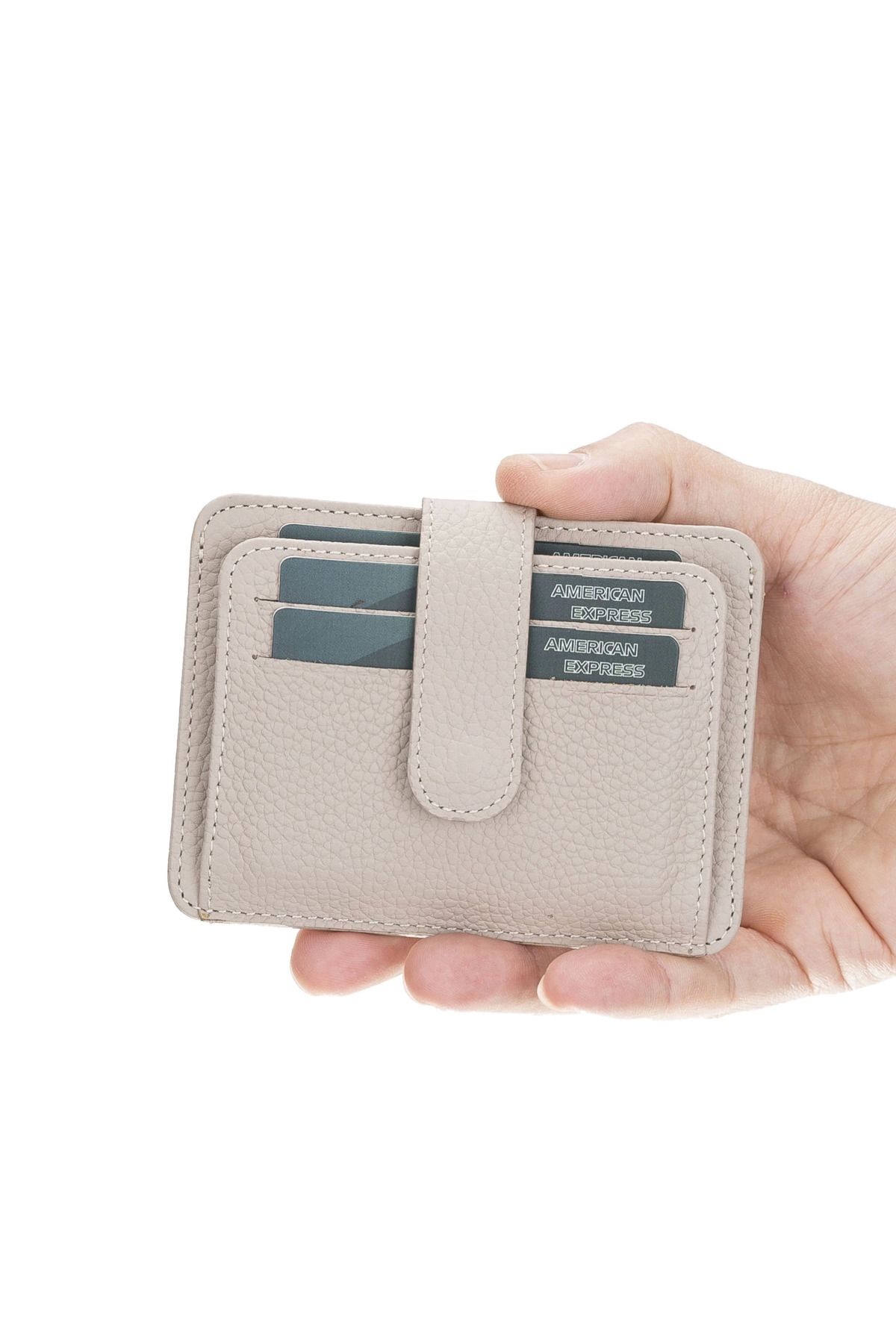 MELFSHOP Çok Bölmeli Slim Deri Kartlık BLW019 ERC3 Bej