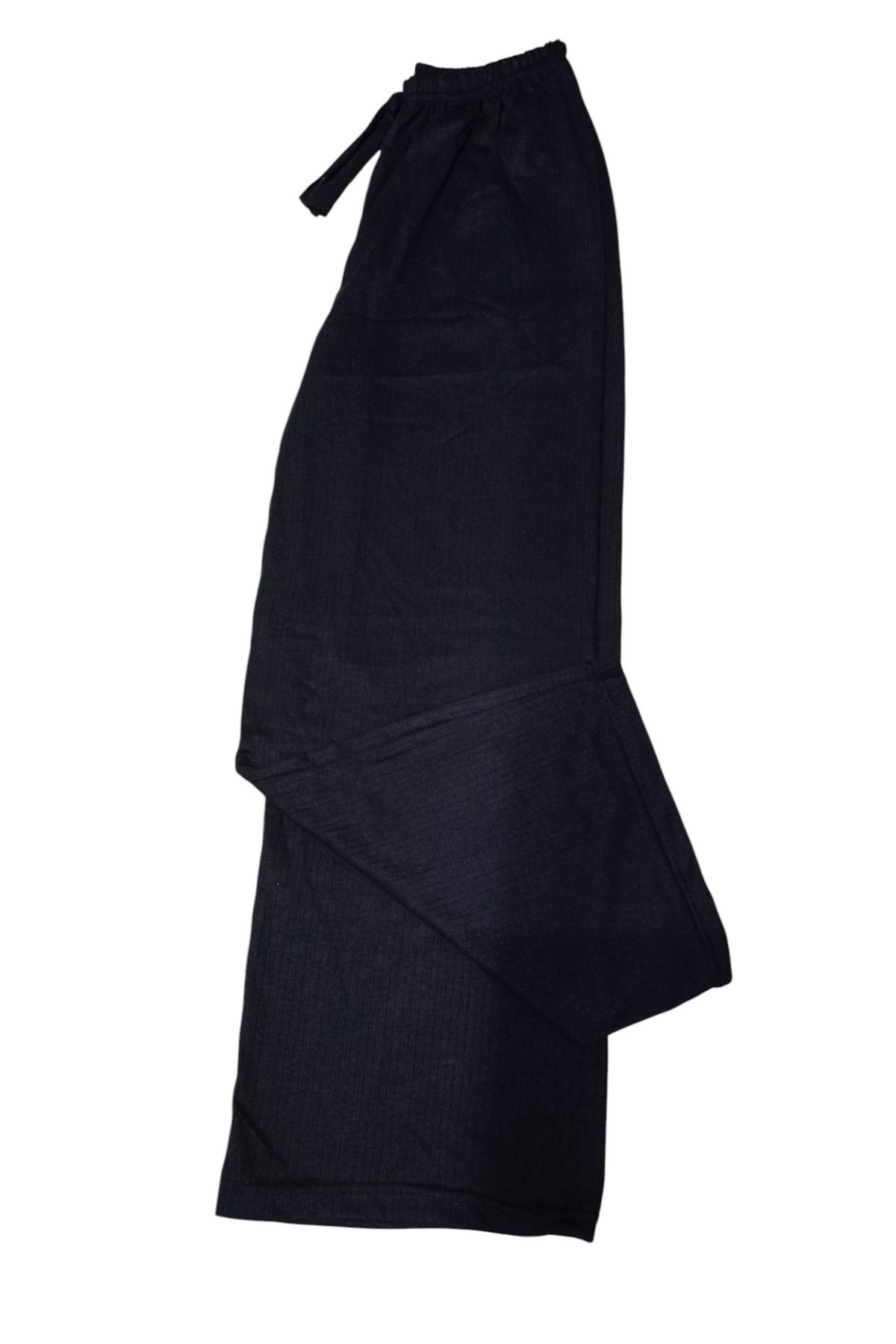 DERENE Kadın Bol Paça Siyah Penye Pijama Altı