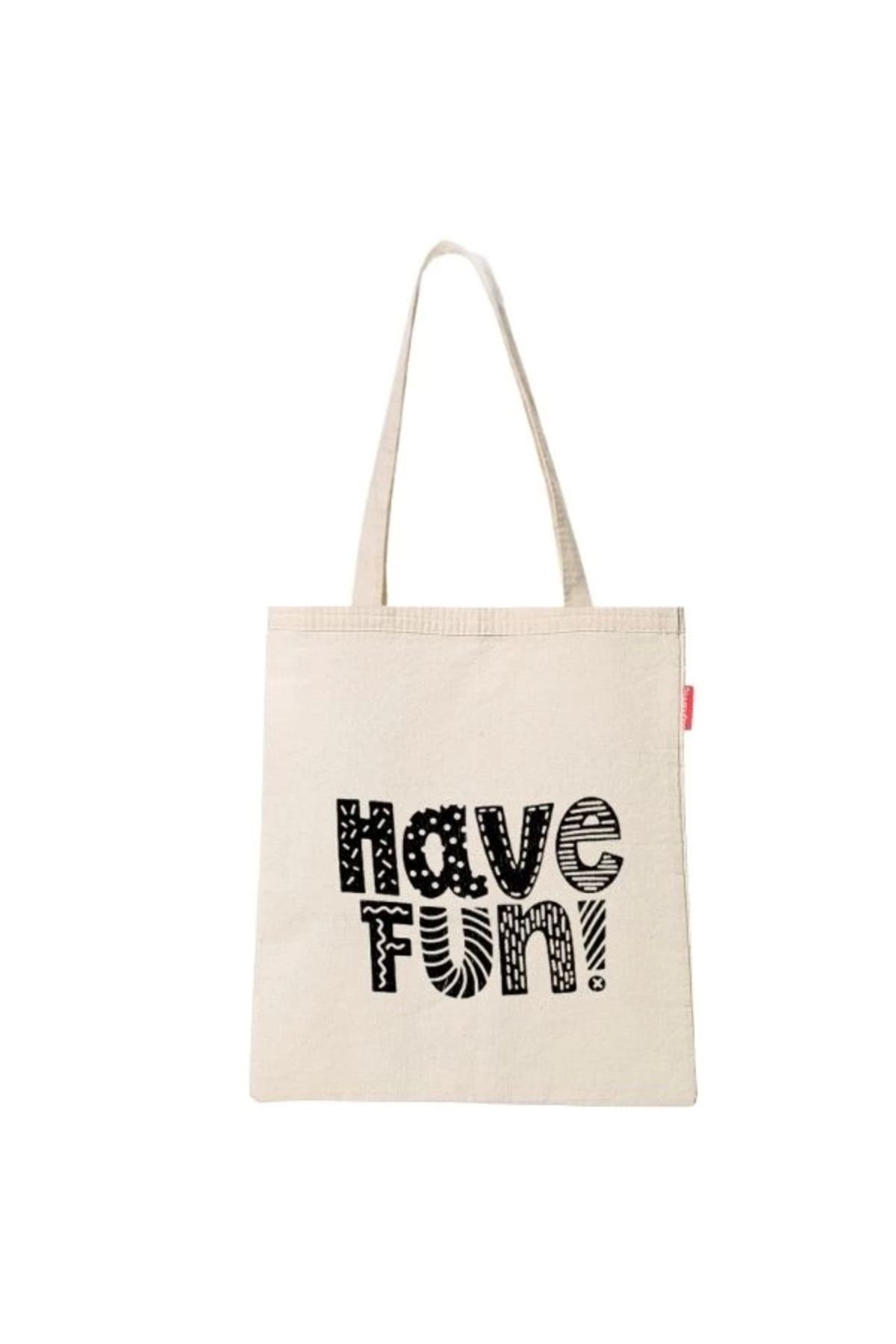 Angoravi Baghashtag Have Fun Baskılı Bez Çanta