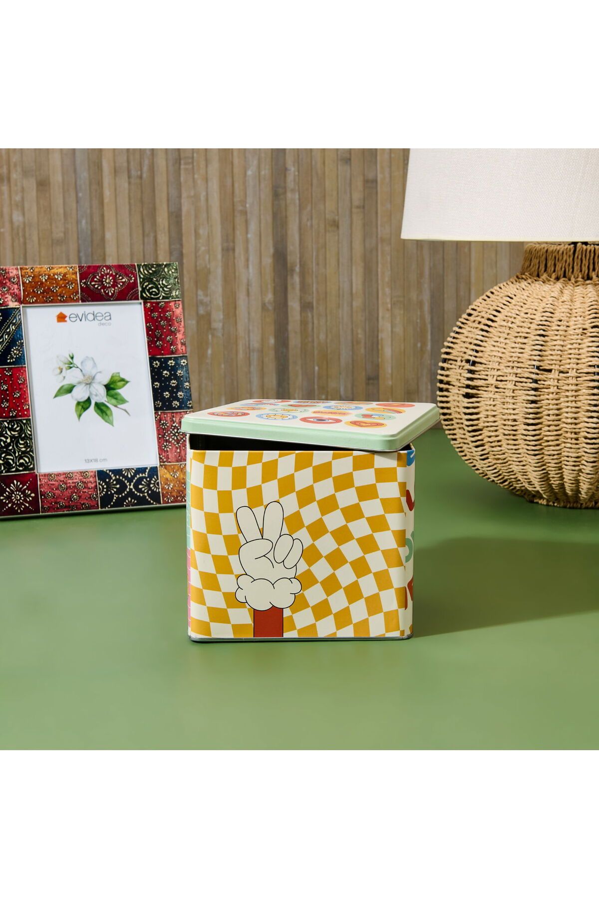 ASPARTAM Sarkapp Baskılı Kare Kutu - Renkli - 14 cm