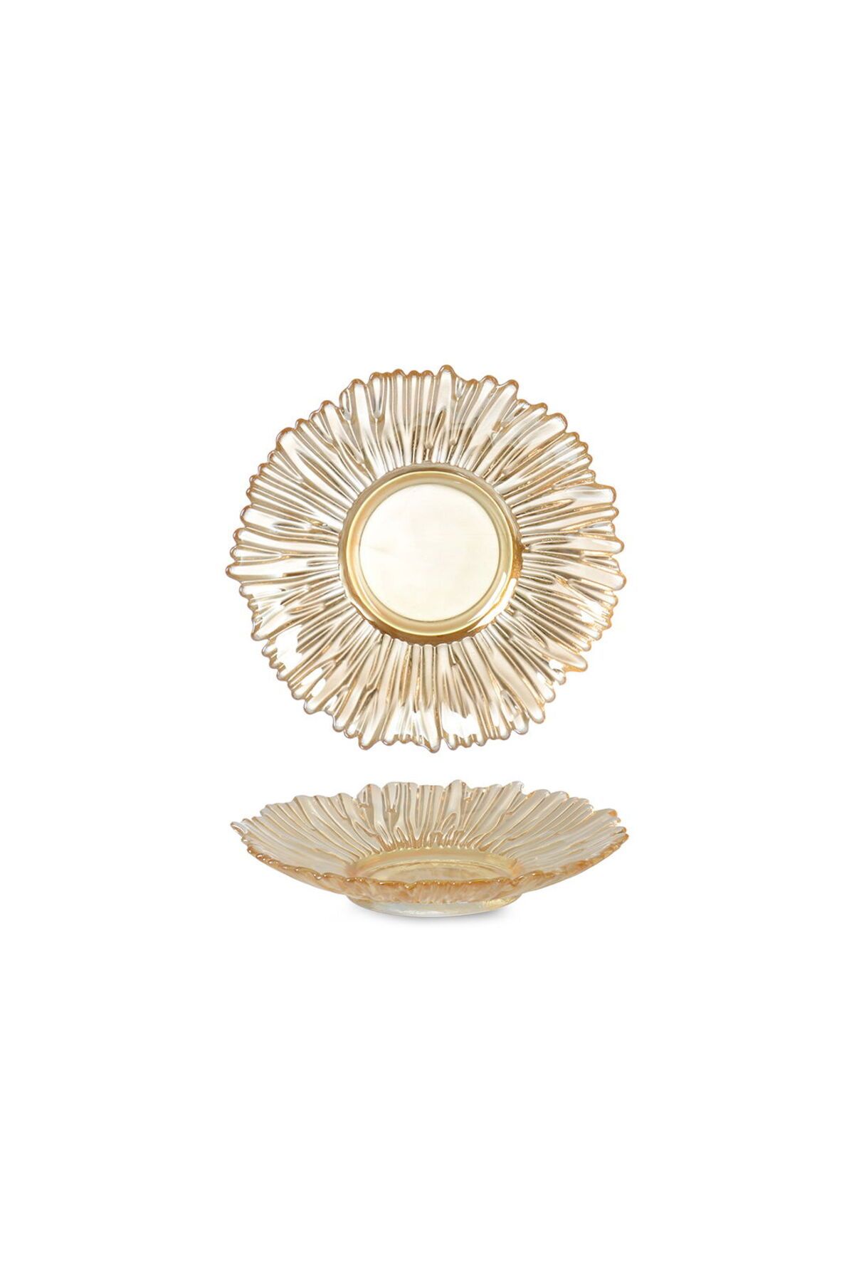 ASPARTAM İpekk 14302 Flower Bal Lüsterli Çay Tabağı - 12 cm