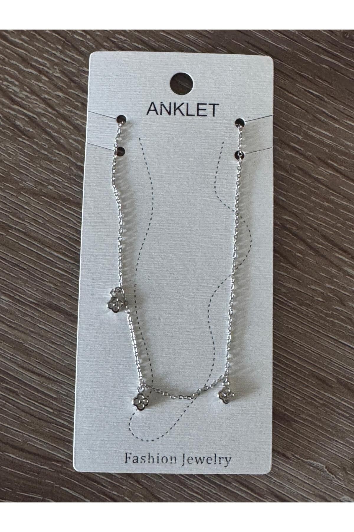 misstakıjewerly ÇELİK GÜMÜŞ RENK ÇİÇEK FİGÜRLÜ SALLANTILI HALHAL