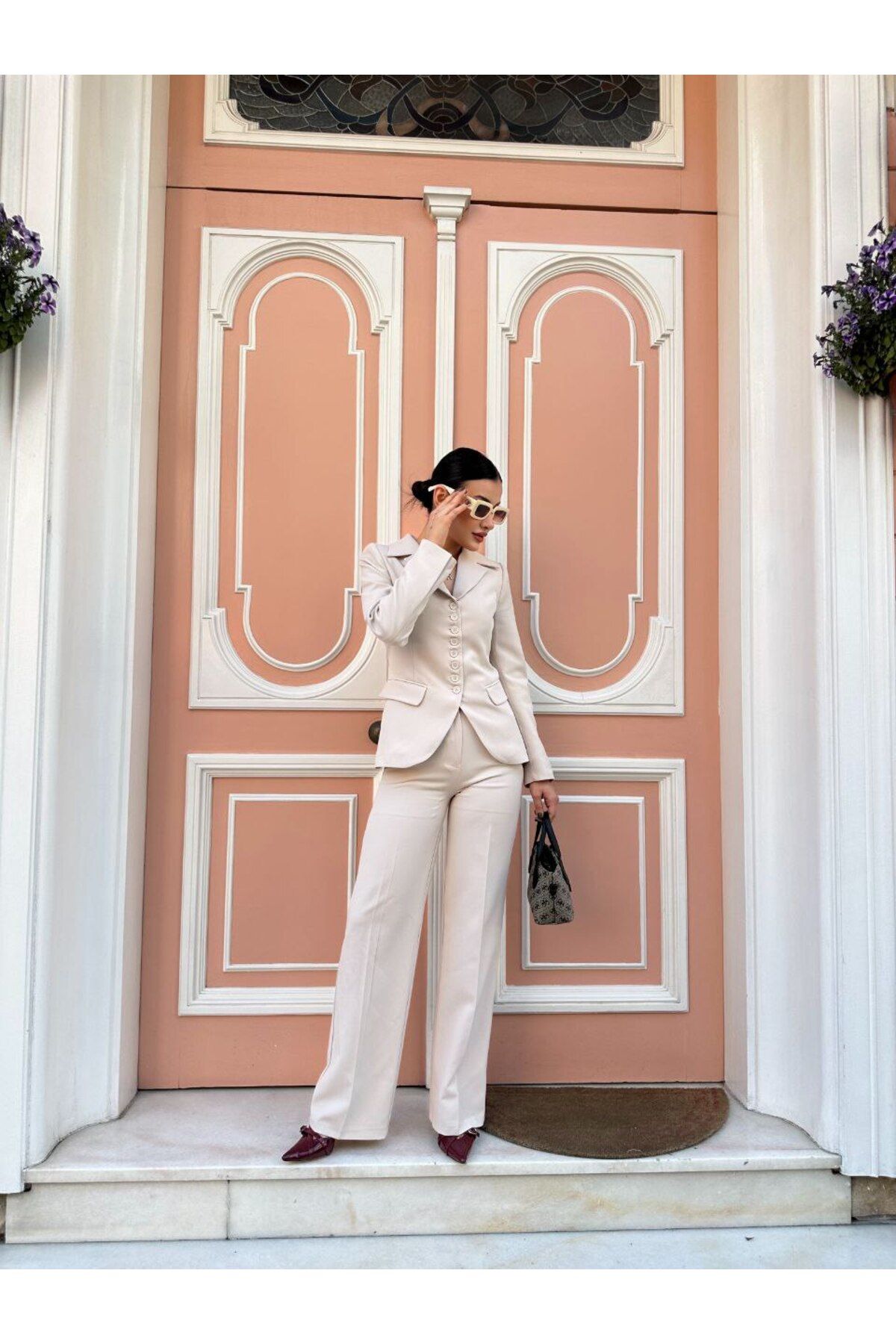 Castivo Fashion Klasik Yaka Düğme Detaylı 2’li Kadın Takım