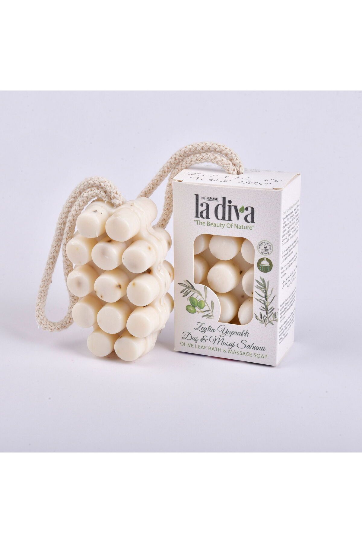 ASPARTAM Laa Diva Zeytin Yapraklı Duş ve Masaj Sabunu - Beyaz - 120 gr