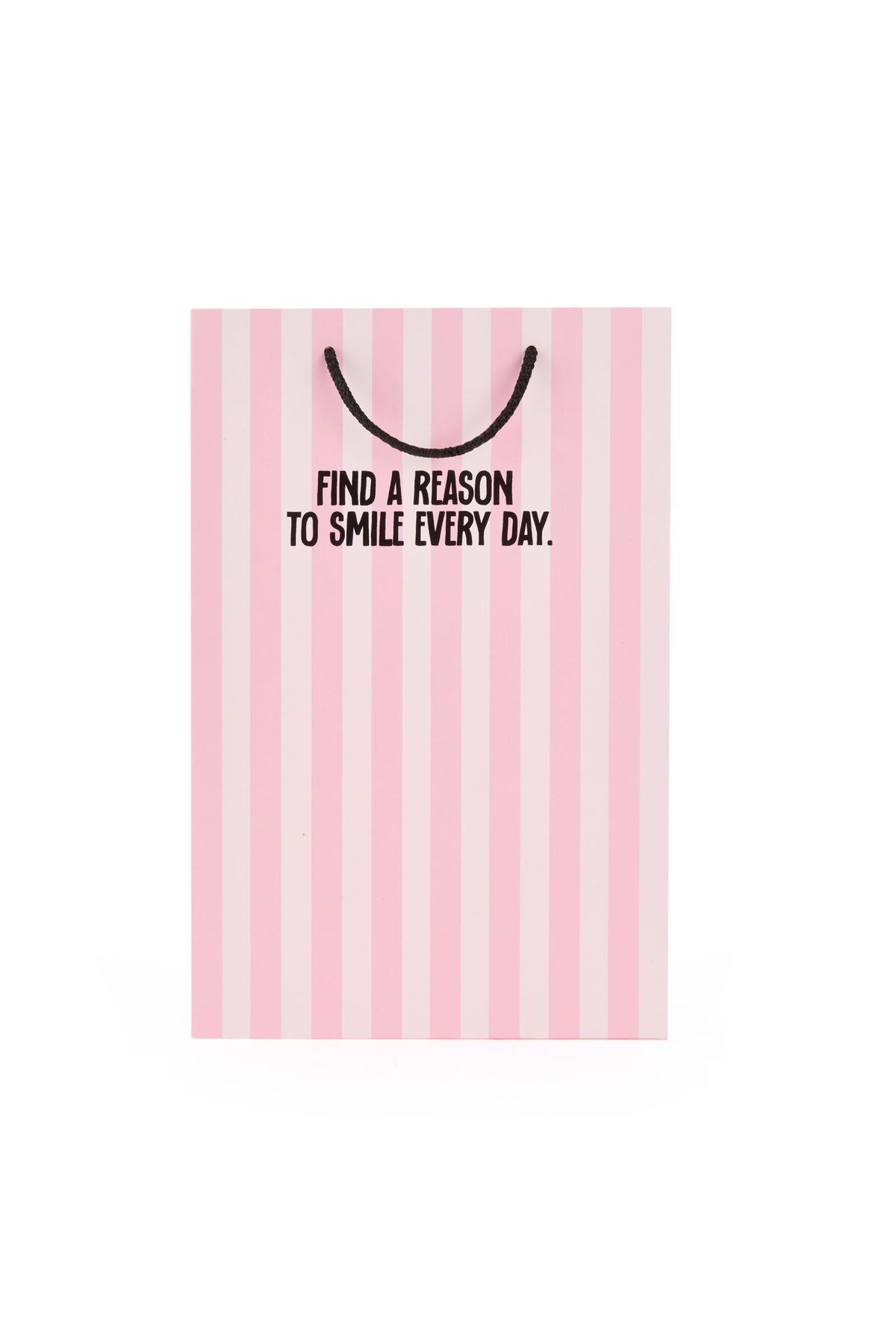 ASPARTAM 4Nioo Find A Reason To Smile Every Day Dikey Karton Çanta - Pembe - 38x25 cm