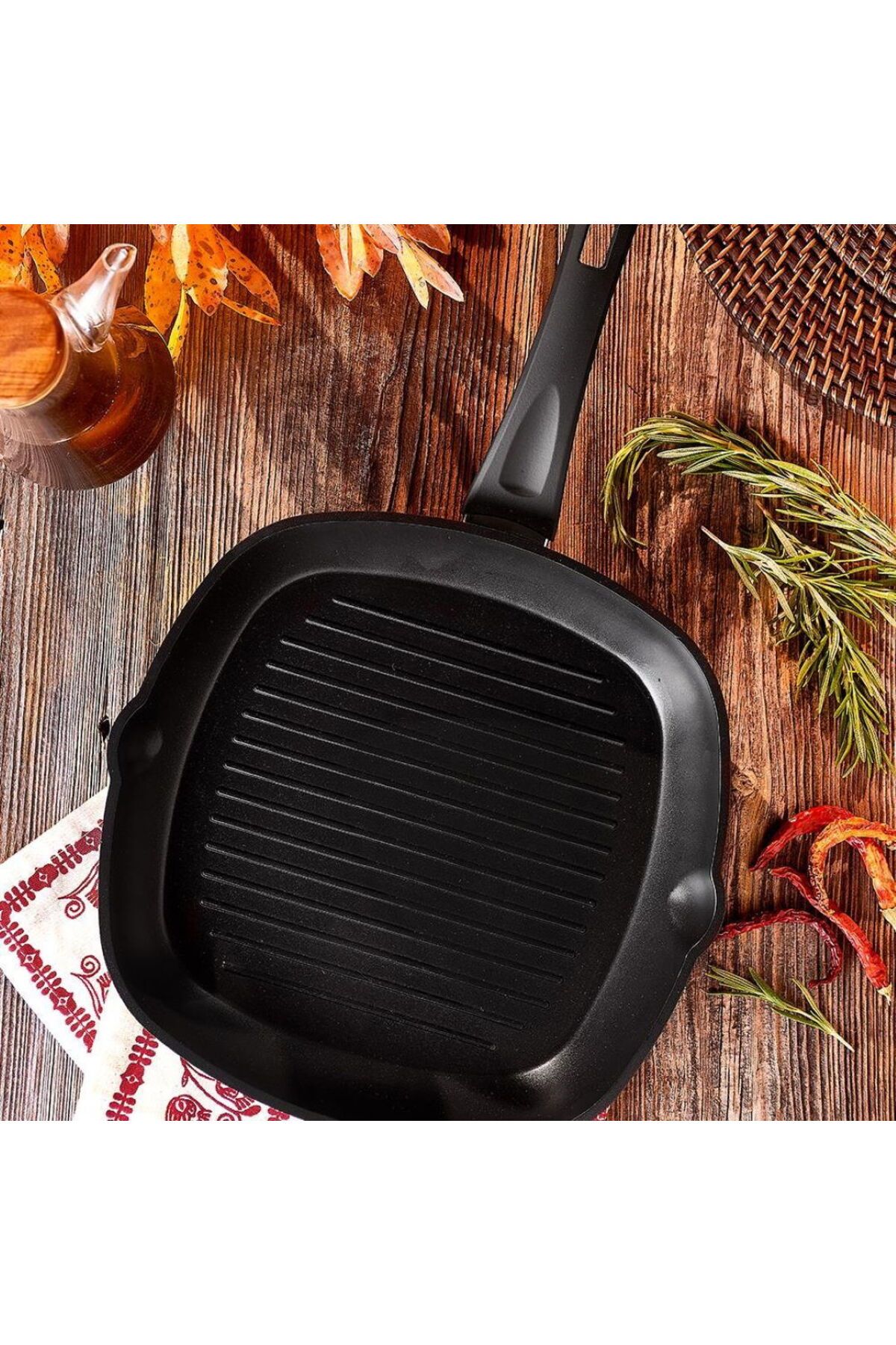 ASPARTAM Hisarr Milas Grill Tava - Siyah - 28 cm