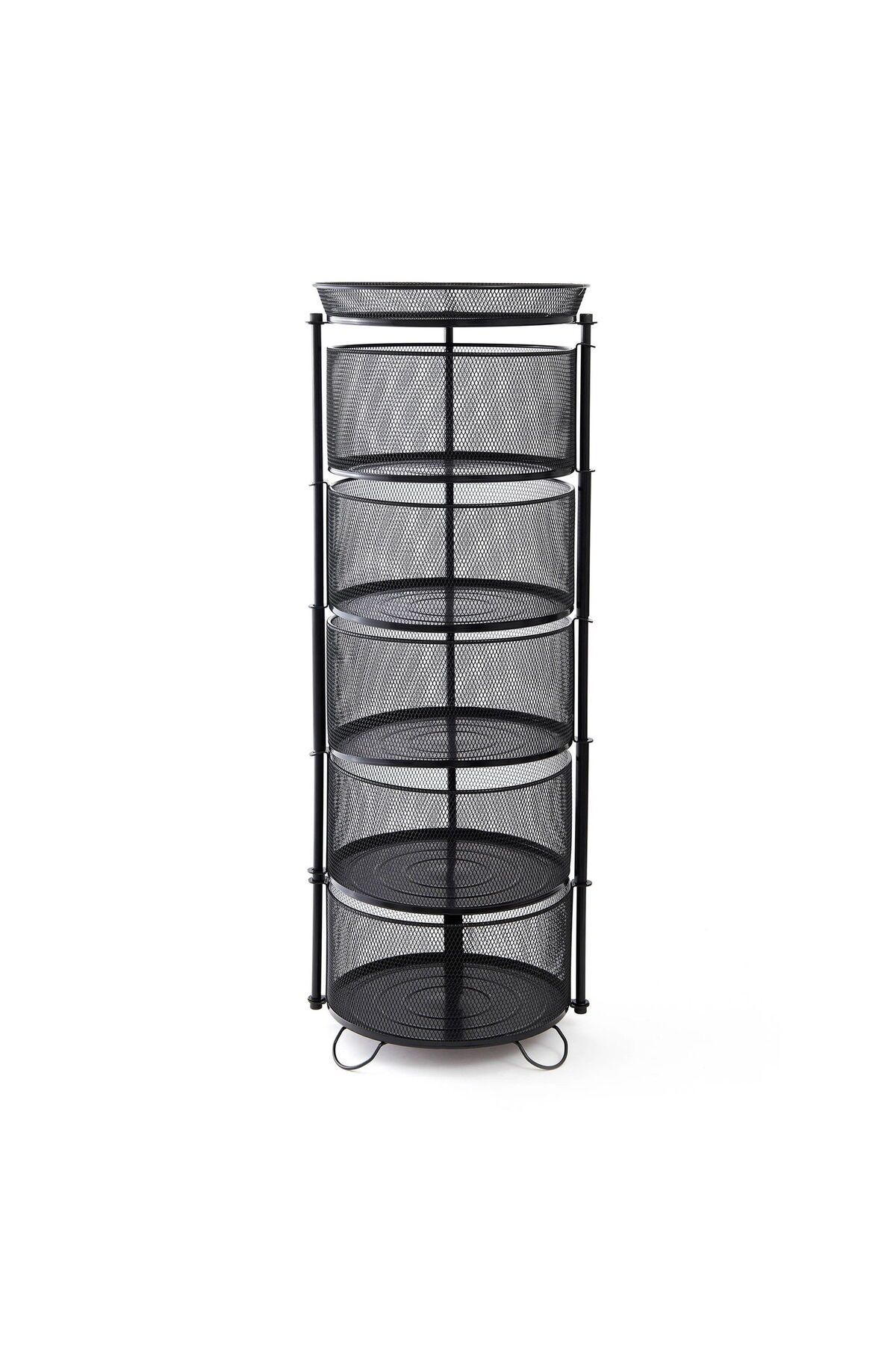 MATMEL Design 5 Katlı Metal Sebze ve Meyvelik - Siyah
