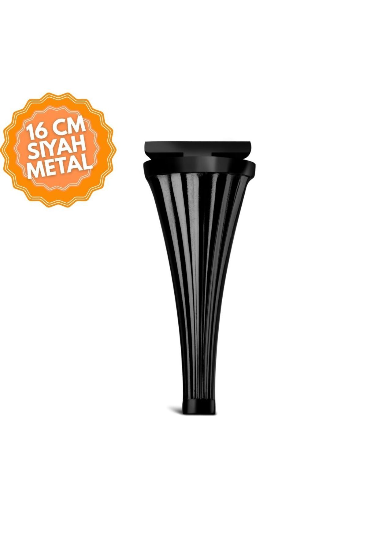 KOÇSAN Hünkar Siyah 16 Cm Metal Mobilya Ayağı, Lüks Metal Mobilya Ayak, Koltuk, Dolap, Şifonyer Ayak