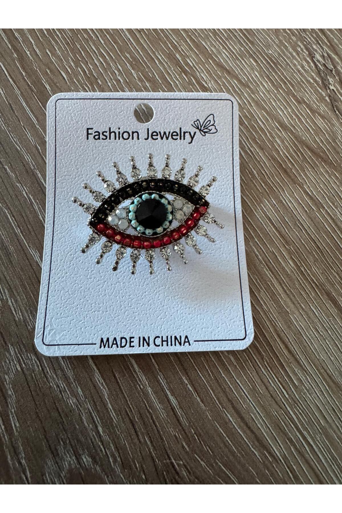 misstakıjewerly RENKLİ TAŞLI GÖZ MODEL BROŞ