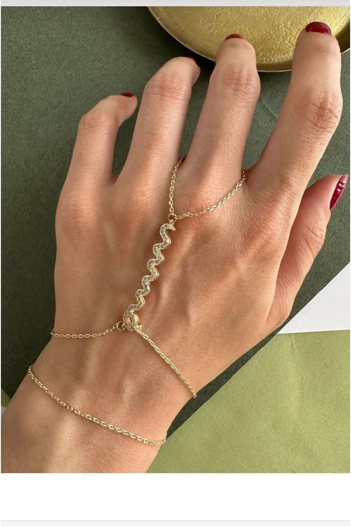 shop Şahmeran yılan model zirkon taşlı
