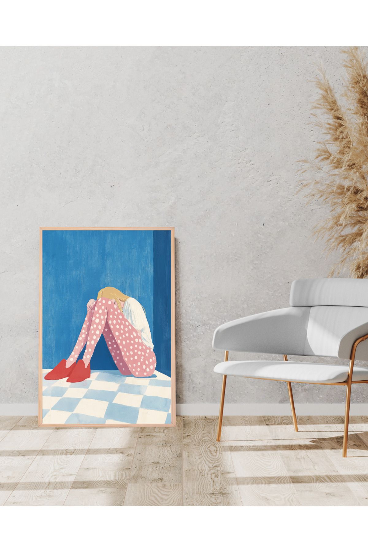 Tuba Decor Tek parça Ahşap Çerçeve Görünümlü MDF Tablo
