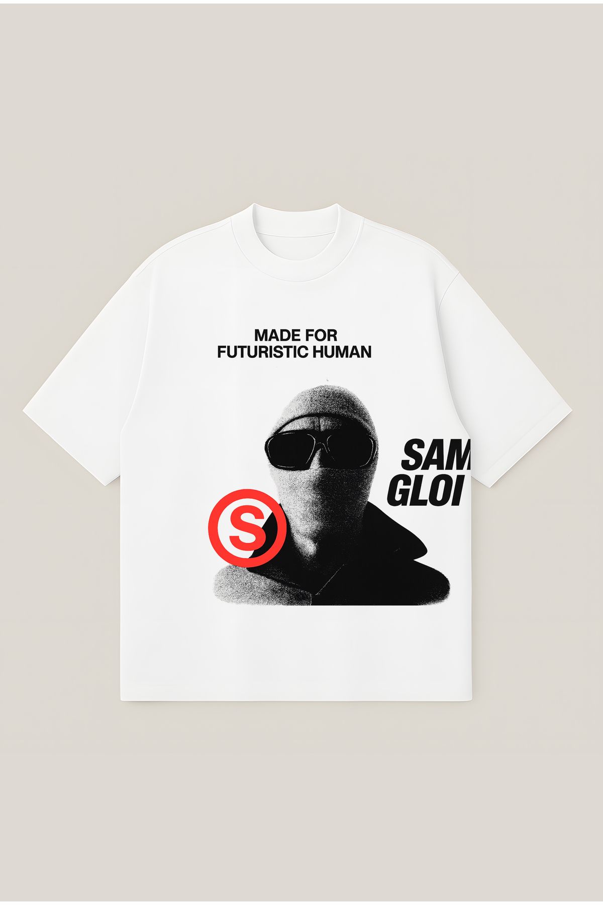 Moon Dancer Futuristic Human Unisex Oversize Baskılı Boxy Fit Kalın Kumaşlı T-shirt
