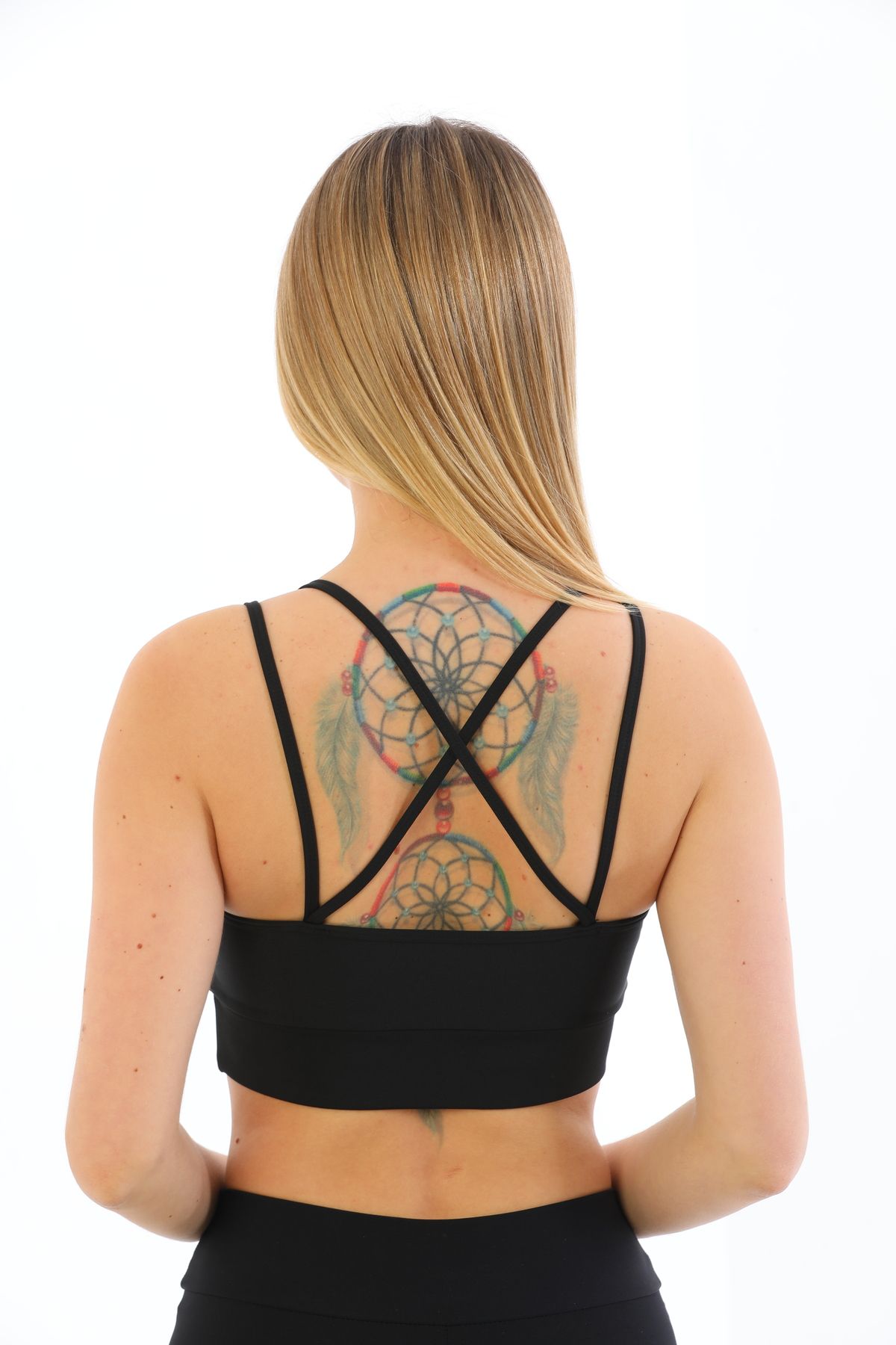 inkasole Arkası Çapraz Detaylı Spor Crop Büstiyer 5800 Siyah