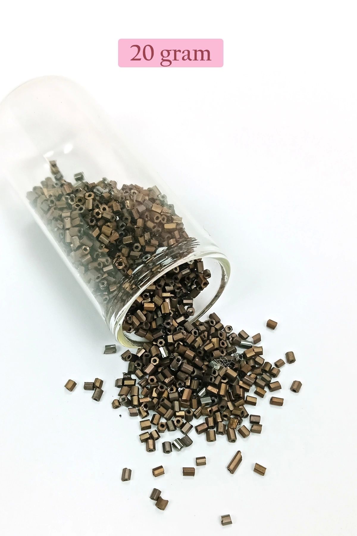 PRATİKOBA Kesme Cam Boncuk 2mm - 20 Gram - Mat Kahverengi -BNC348
