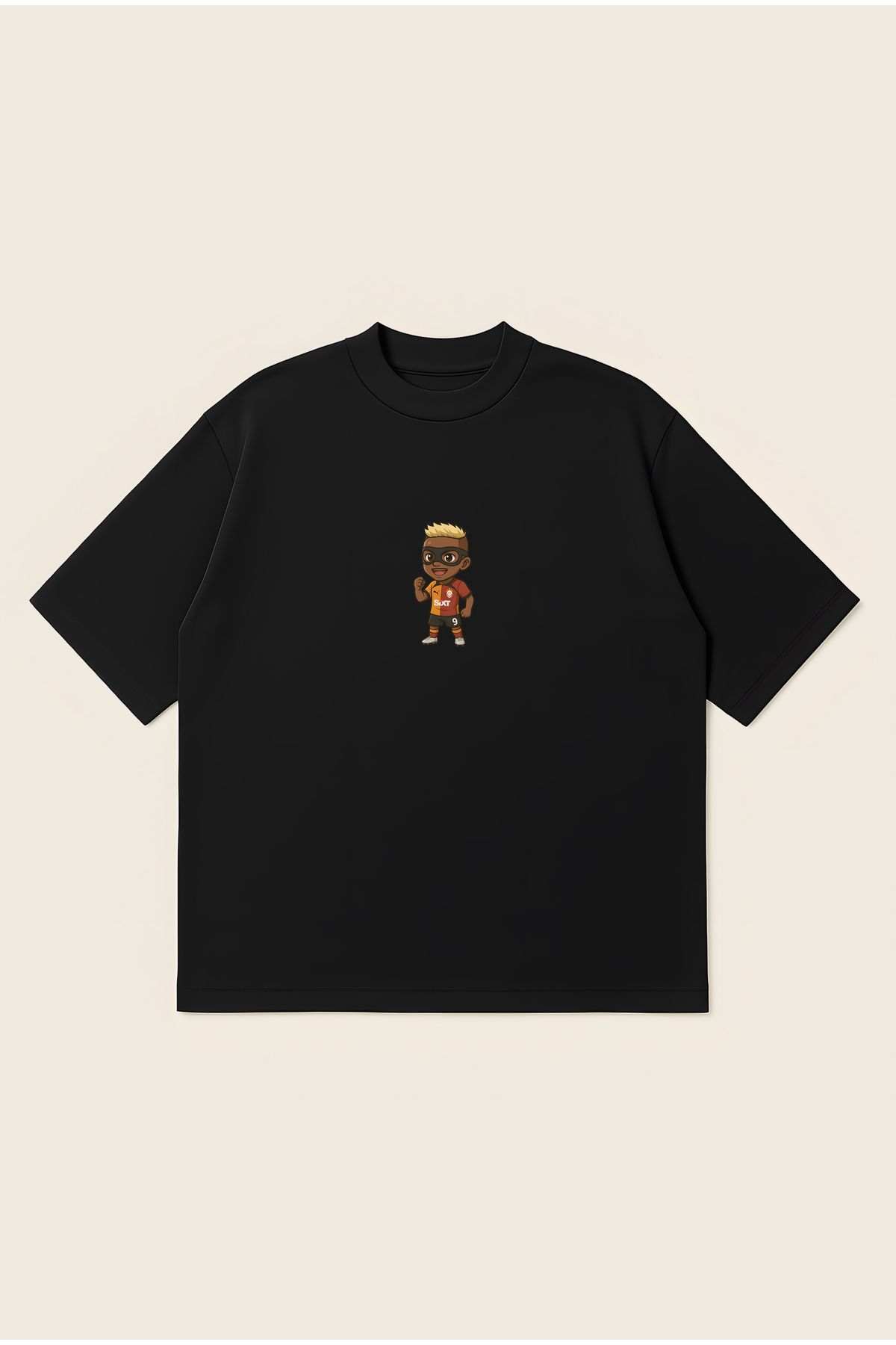 Moon Dancer Chibi Victor O'simhen Unisex Oversize Baskılı Boxy Fit Kalın Kumaşlı T-shirt