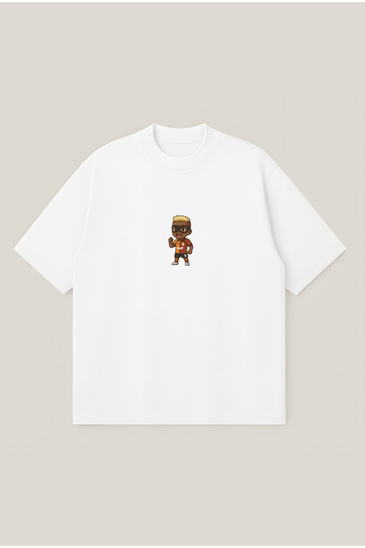 Moon Dancer Chibi Victor O'simhen Unisex Oversize Baskılı Boxy Fit Kalın Kumaşlı T-shirt