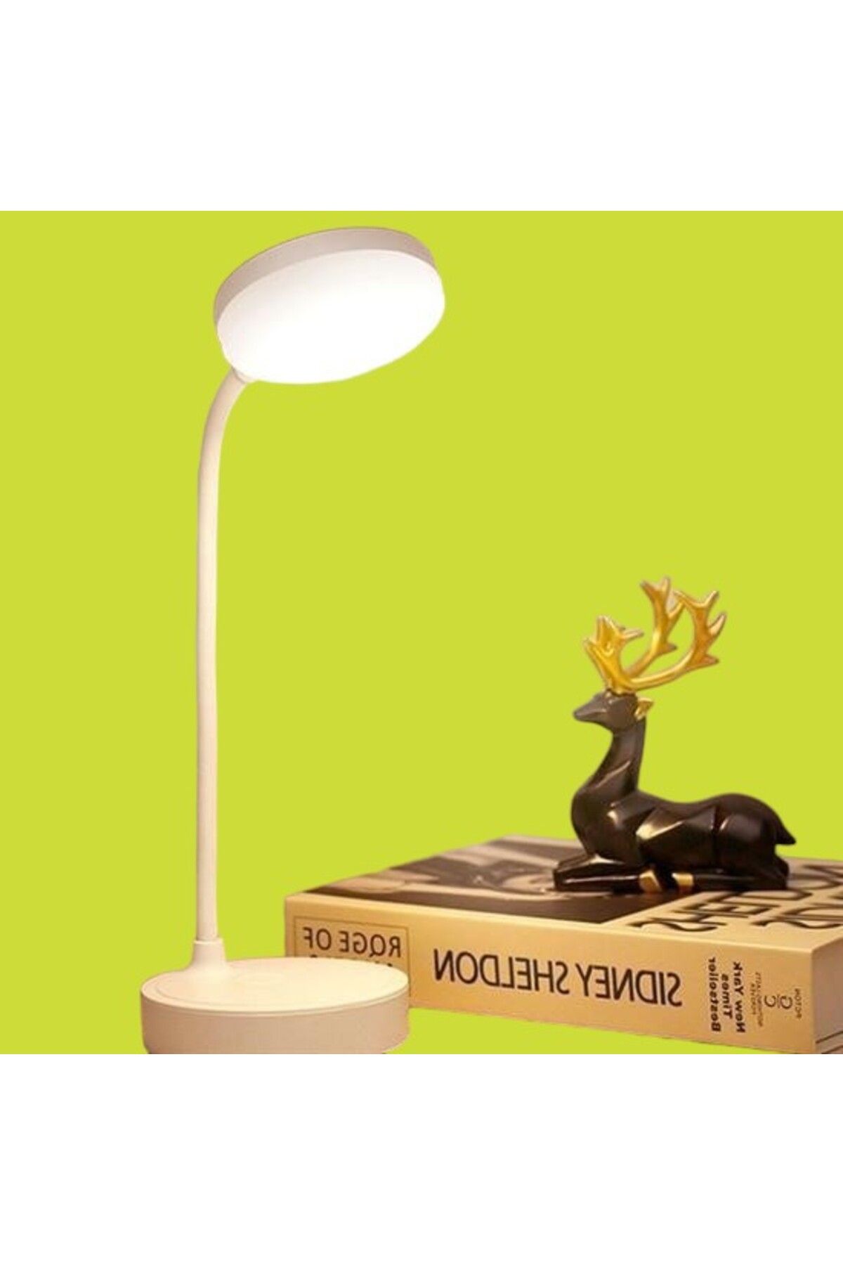 PratikAI Yuvarlak USB Şarjlı Dokunmatik Masa Lambası | 360° Dönebilen & Göz Koruyucu