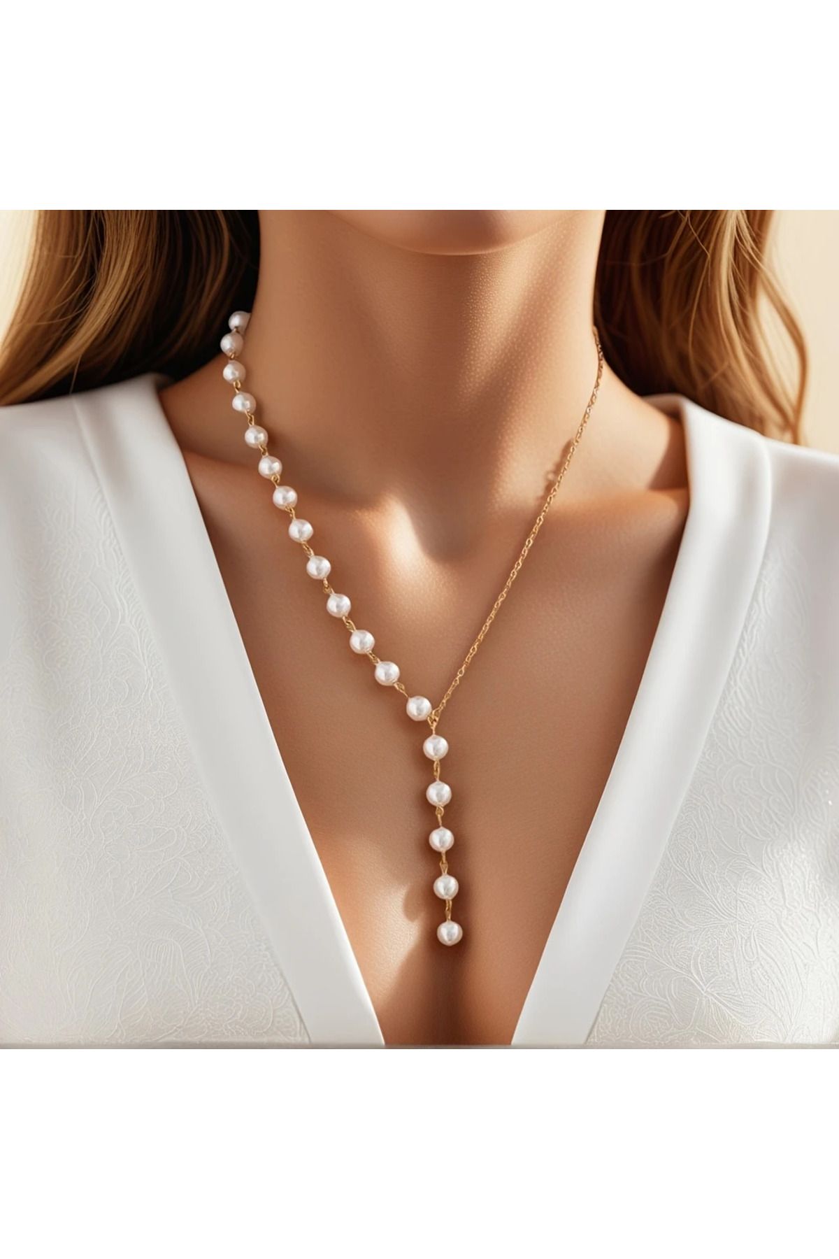 LAVİNYAMJEWELLERY TEK TARAF İNCİ Y KOLYE