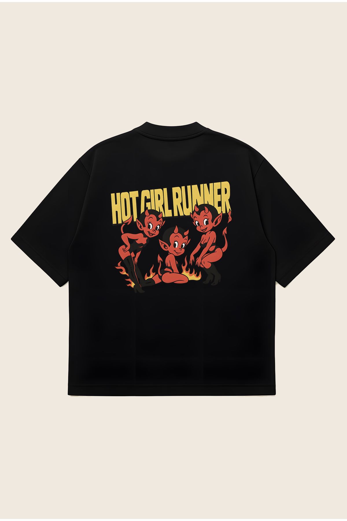 Moon Dancer Hot Girl Runner Unisex Oversize Baskılı Boxy Fit Kalın Kumaşlı T-shirt