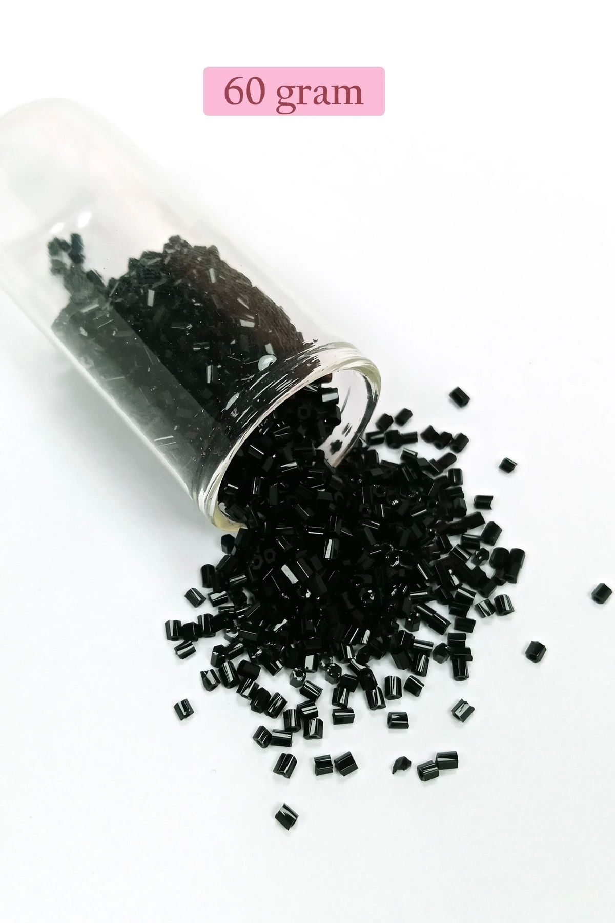 PRATİKOBA Kesme Cam Boncuk 2mm - 60 Gram - Siyah - BNC360