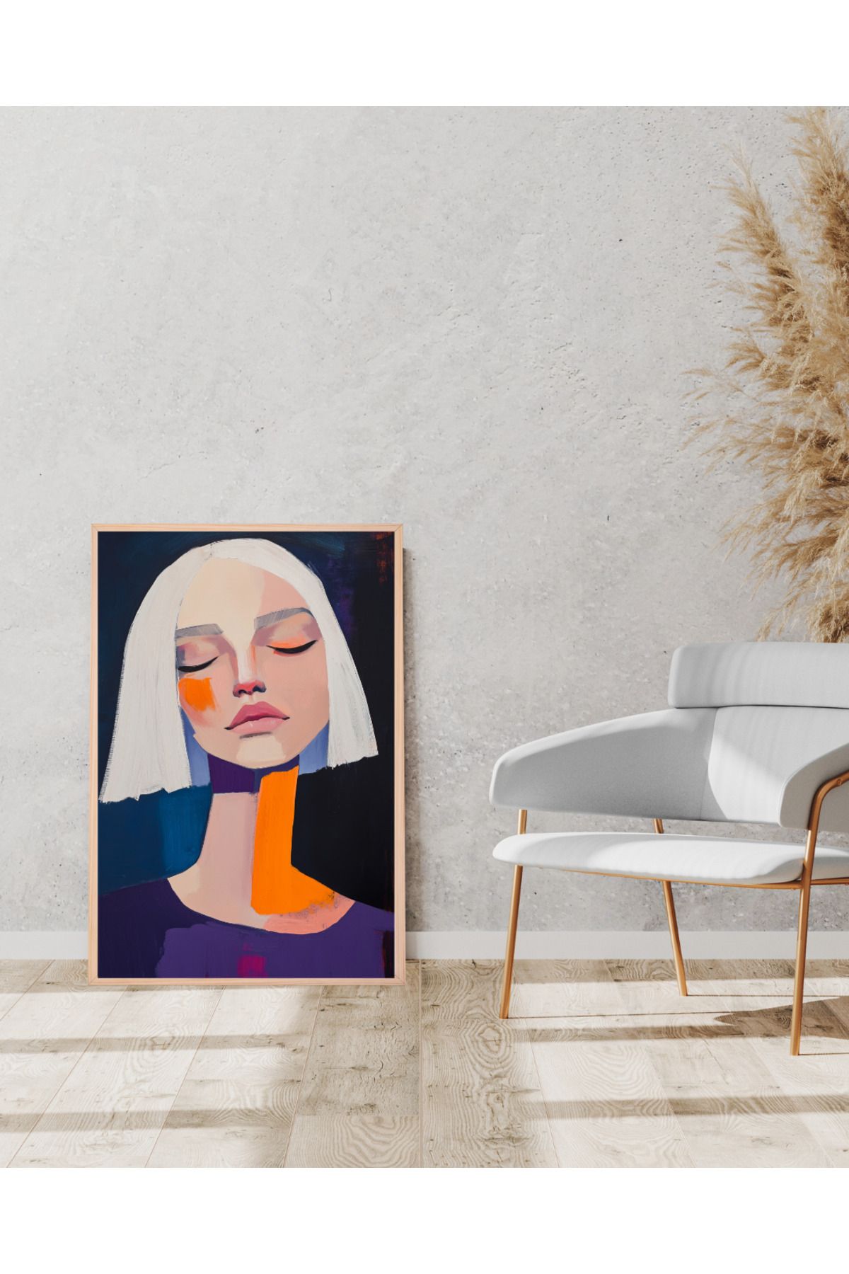 Tuba Decor Tek parça Ahşap Çerçeve Görünümlü MDF Tablo