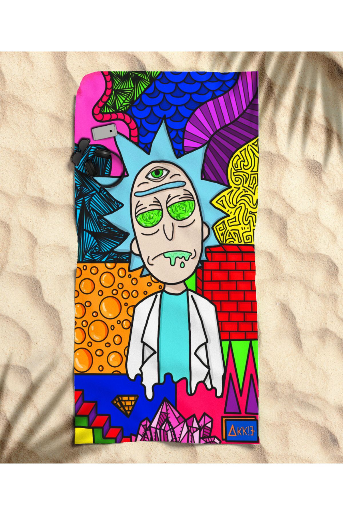 hediyechy Rick and Morty Temalı Plaj Havlusu