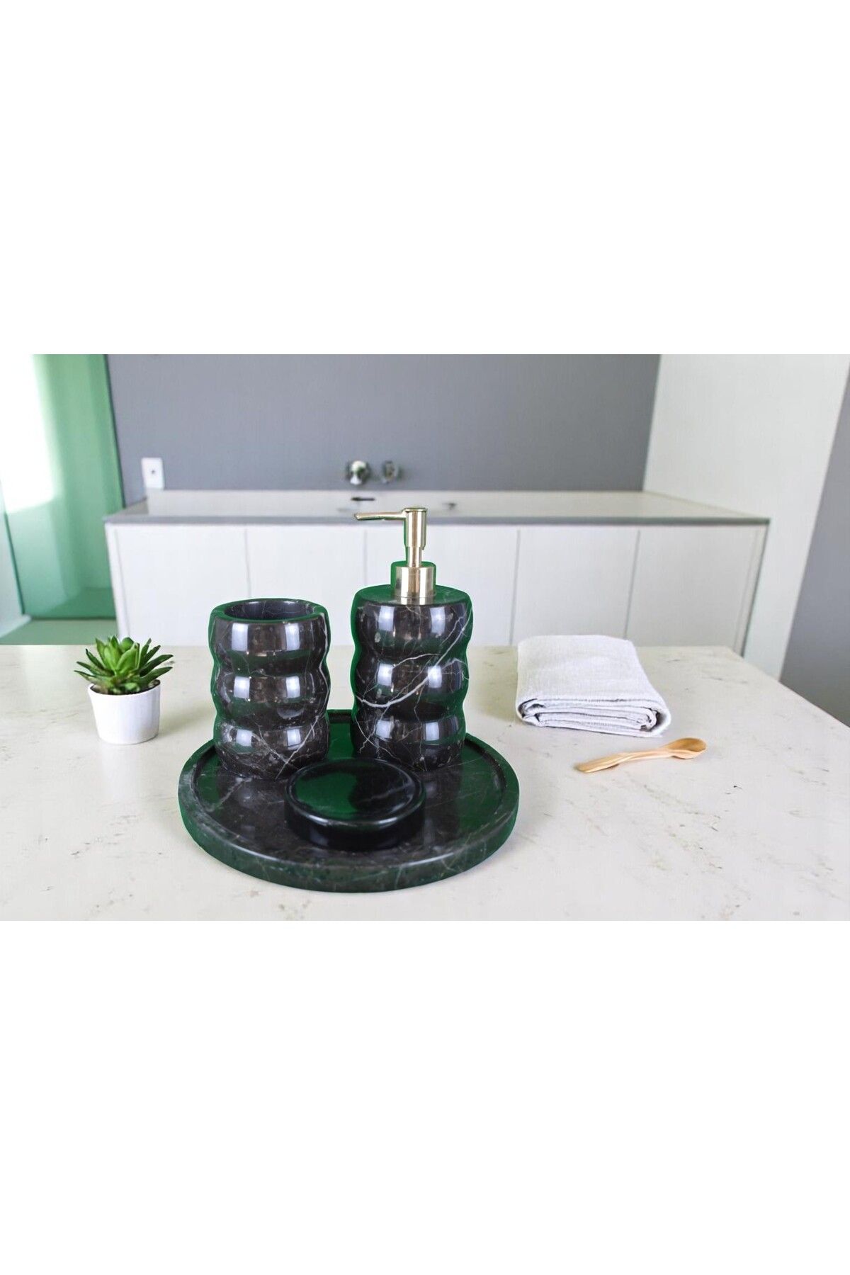 ASSEMBLE MARBLE mermer sabunluk takımı 4lü set