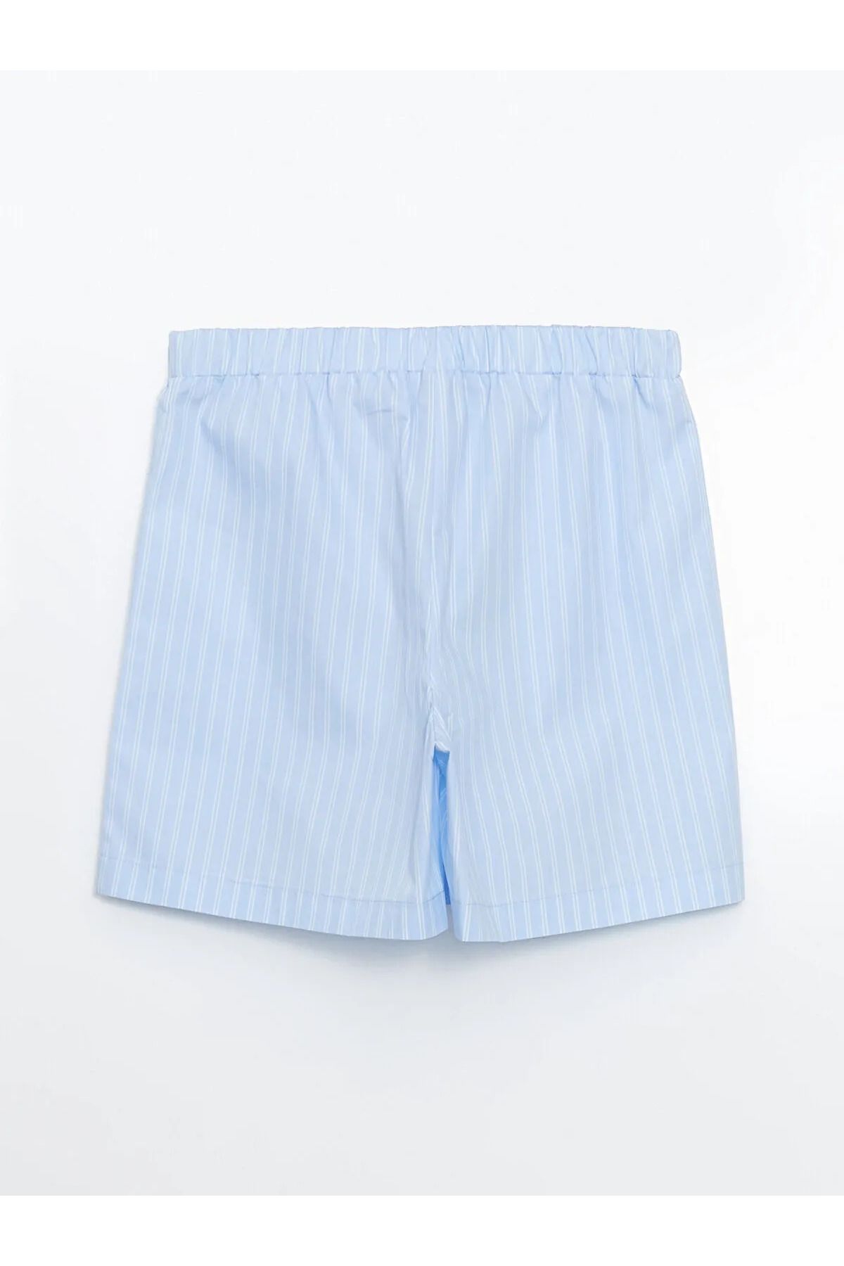 LC Waikiki Beli Lastikli Çizgili Poplin Kadın Şort