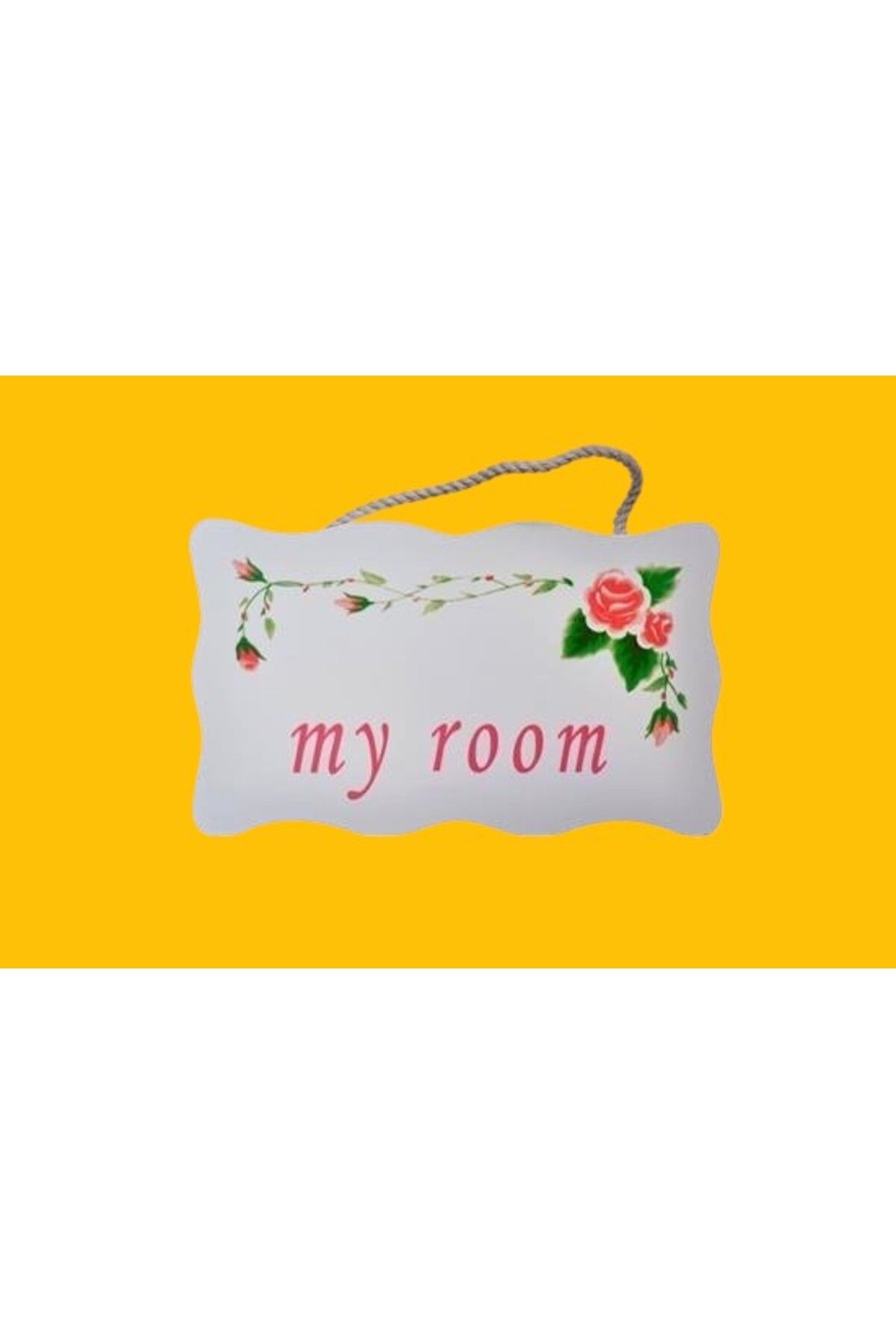 PratikAI My Room Benim Odam Kapı Askısı | Dekoratif Çiçek Motifli Tasarım