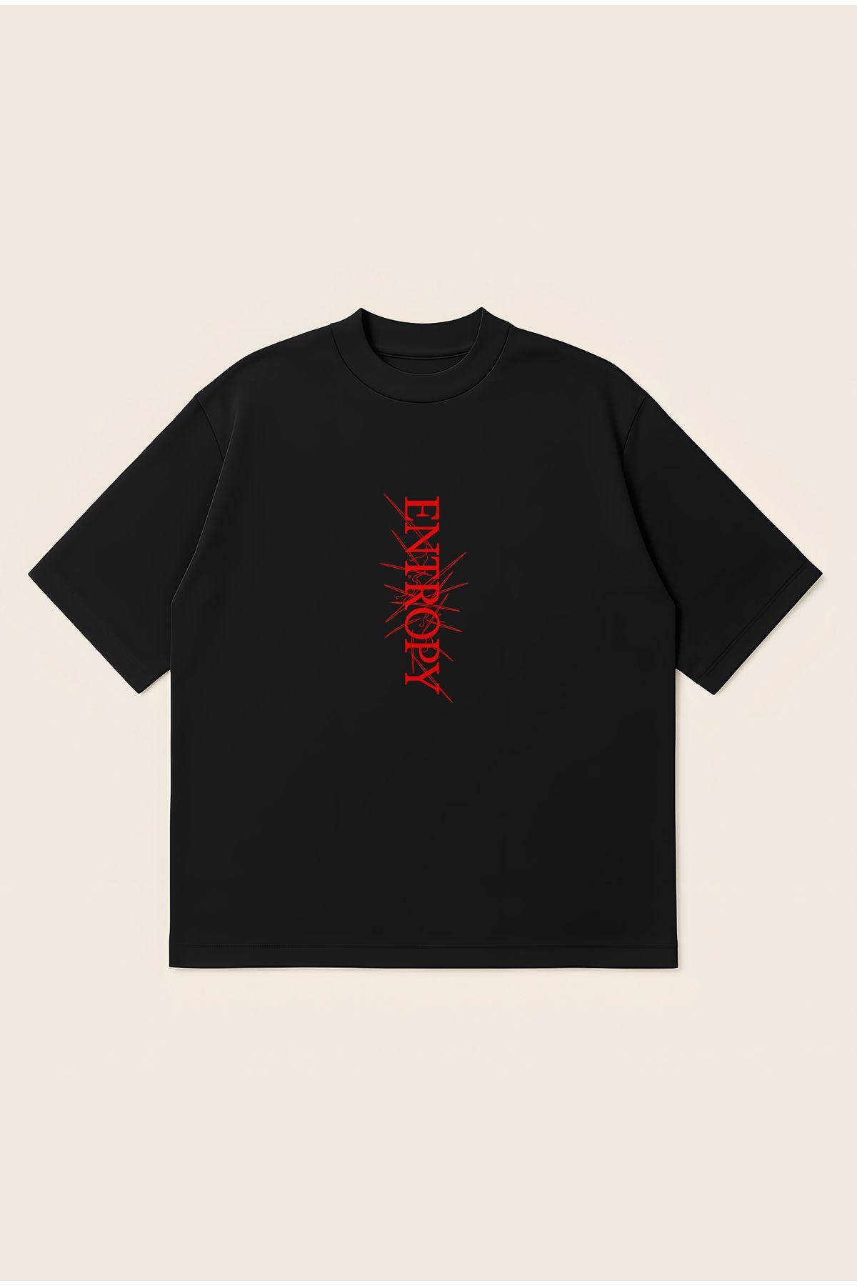 Moon Dancer Entropy Unisex Oversize Baskılı Boxy Fit Kalın Kumaşlı T-shirt