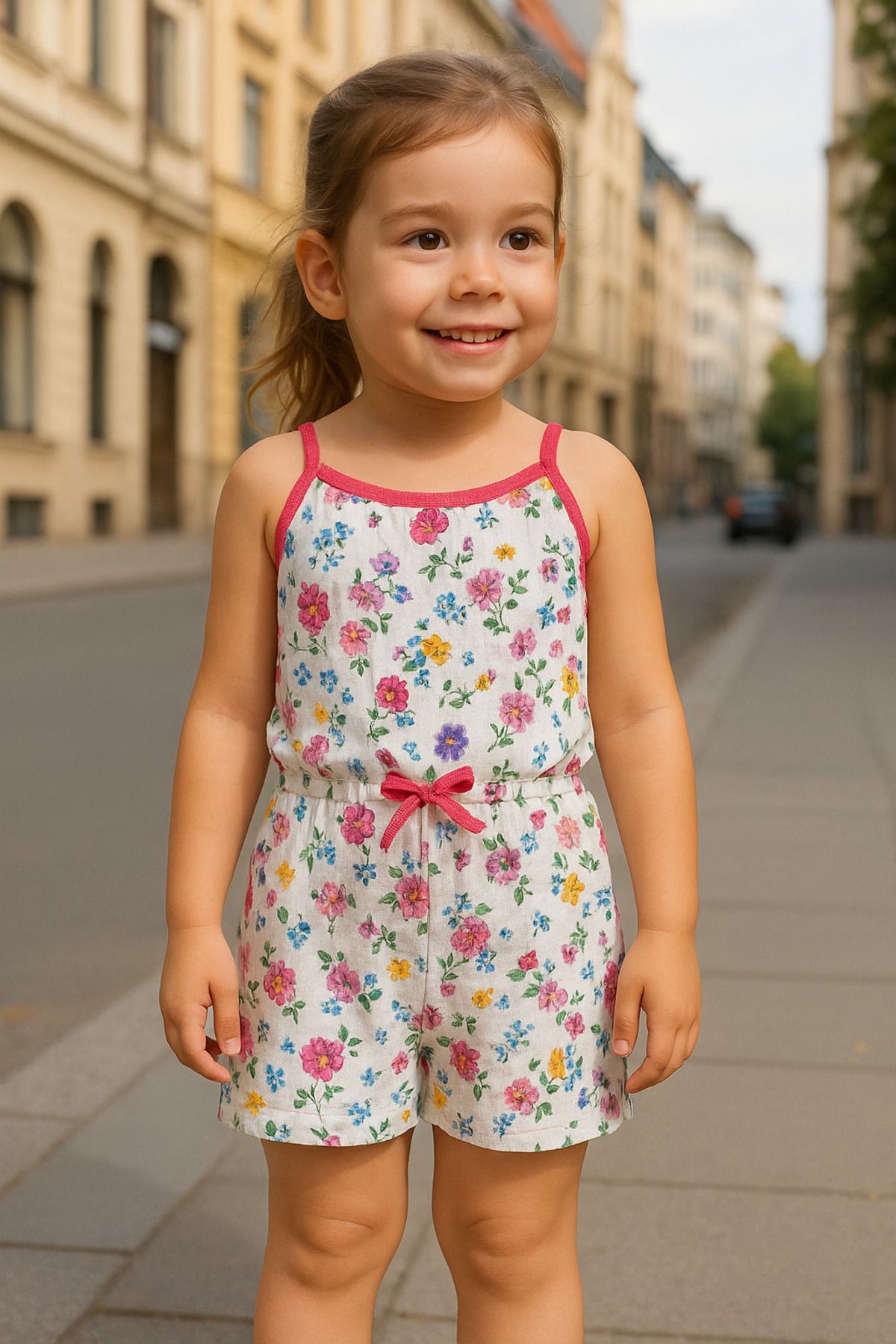 BEREKET BABY Kız Bebek Tulum Dantelli Kısa Kollu 2-6 Yaş