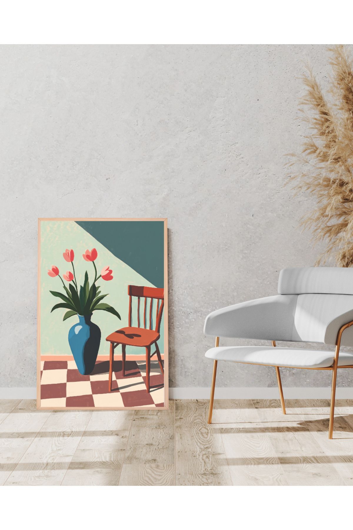 Tuba Decor Tek parça Ahşap Çerçeve Görünümlü MDF Tablo
