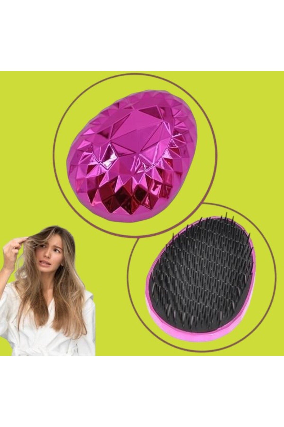 PratikAI Neon Pembe Düzleştirici Tarak | Her Saç Tipine Uygun
