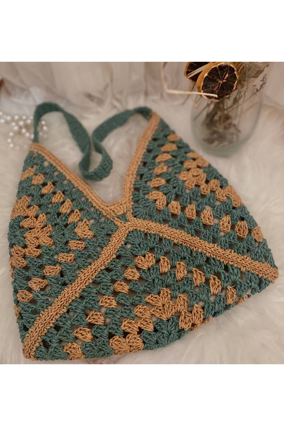 HanimLoop Hasır , Granny Square , Kol Çanta