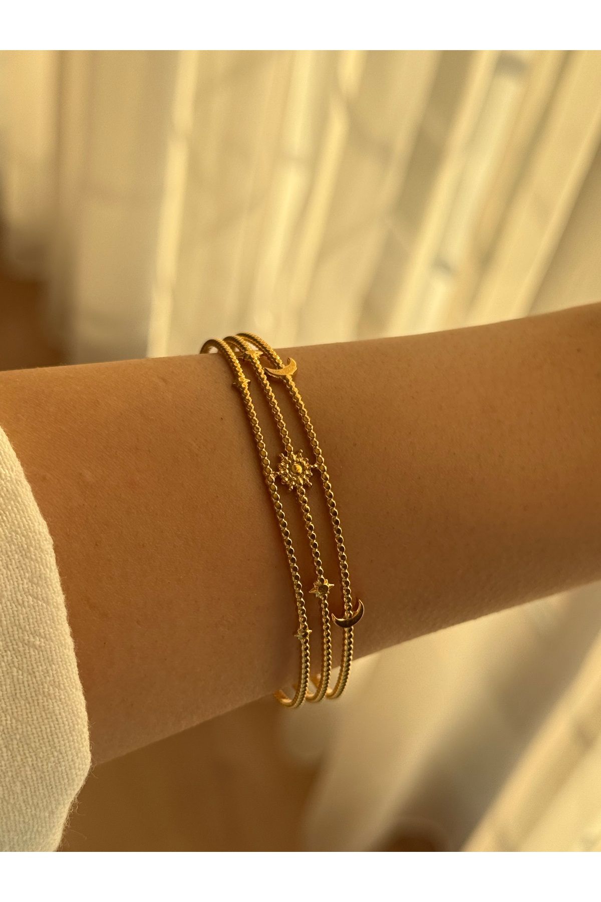 Vola Collection Güneş Ay Yıldız 3 Sıra Bilezik