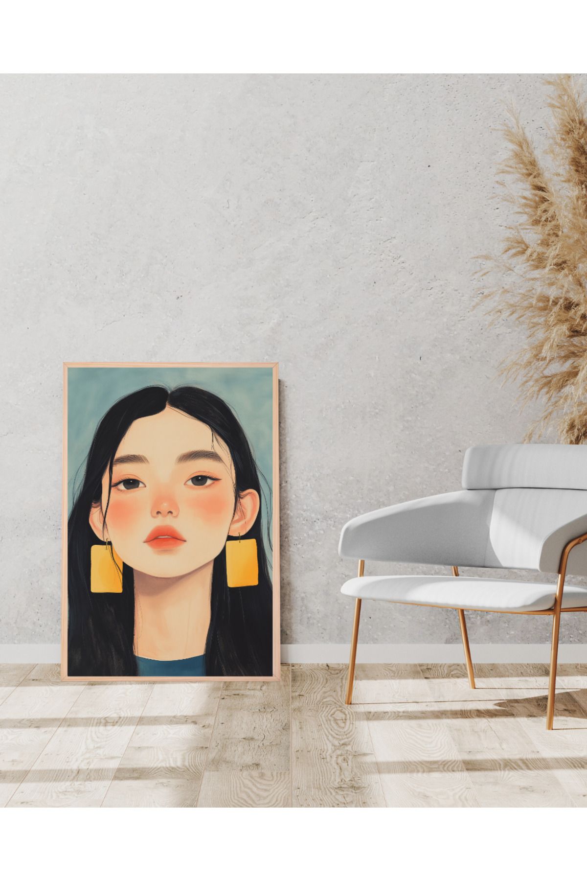 Tuba Decor Tek parça Ahşap Çerçeve Görünümlü MDF Tablo