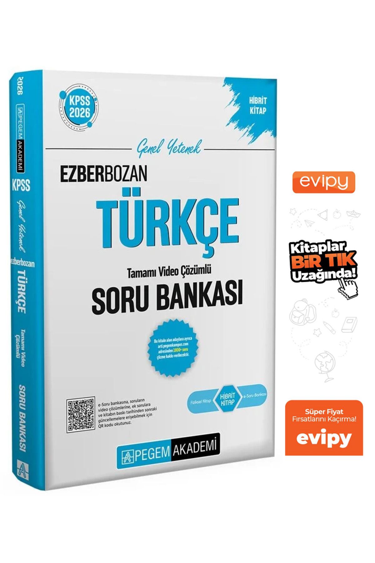 Pegem Akademi Yayıncılık 2026 KPSS Türkçe Ezberbozan Soru Bankası Çözümlü Ayraç Hediyeli