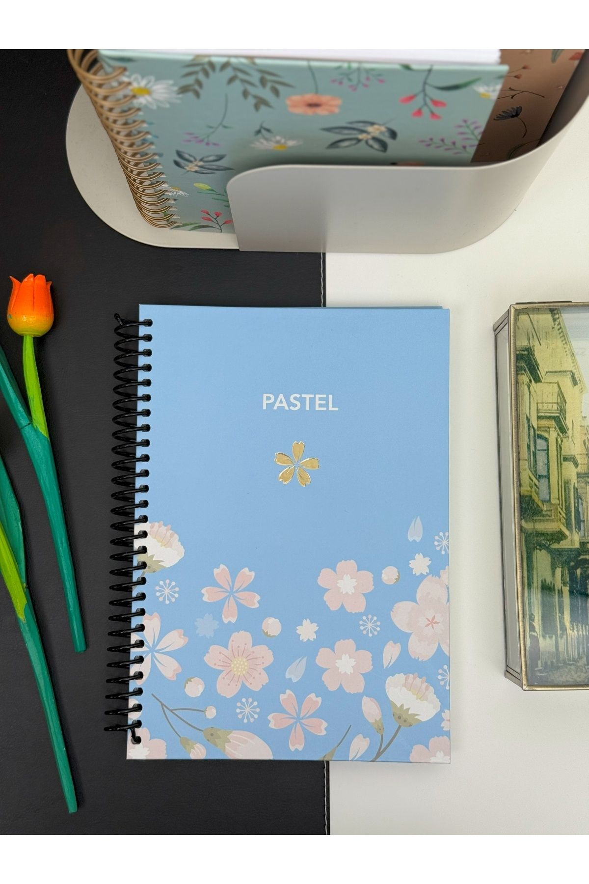 notin paper 17x24 cm Spiralli Çizgili Sert Kapak 100 Yaprak Defter