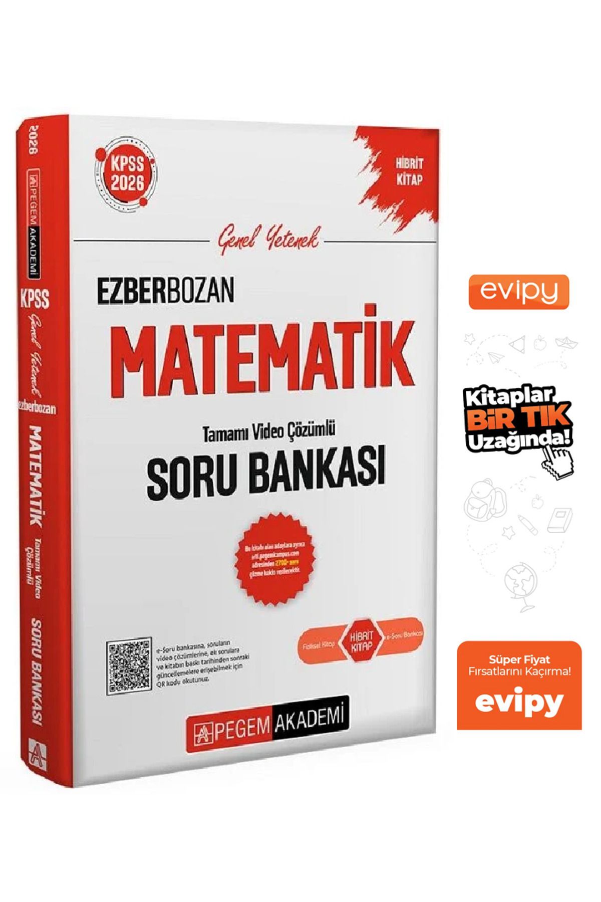 Pegem Akademi Yayıncılık 2026 KPSS Matematik Ezberbozan Soru Bankası Çözümlü Ayraç Hediyeli